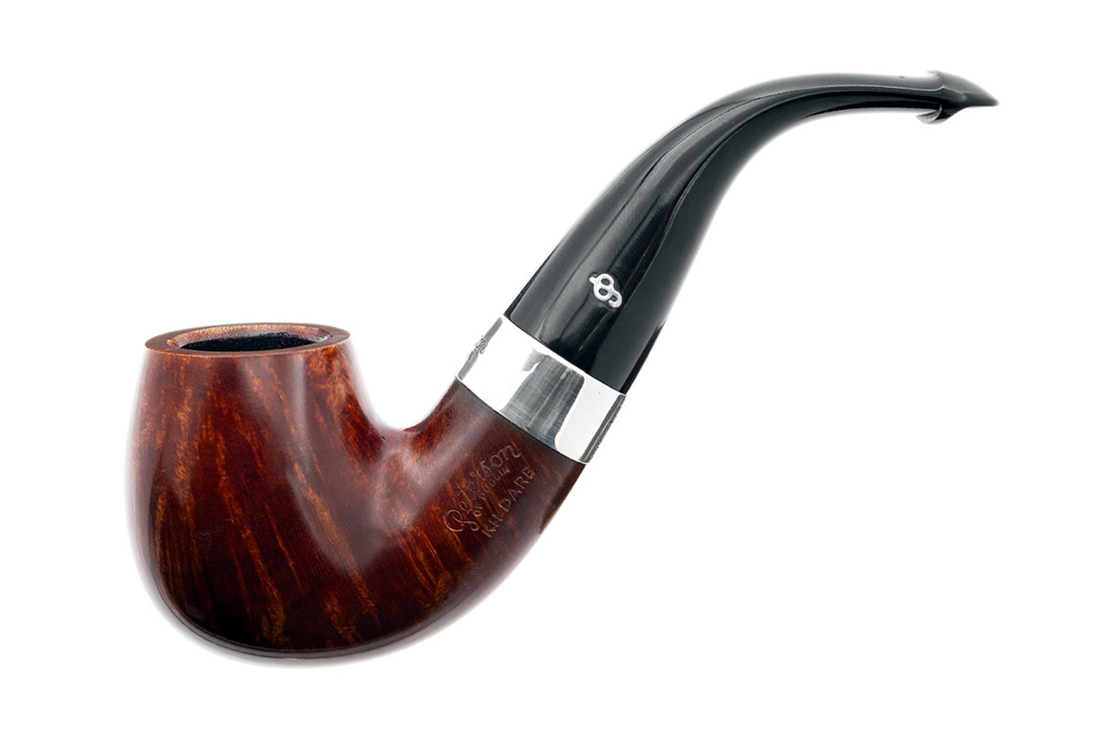 Peterson Kildare Silver Mounted X220 Bent Billiard 3mm Vera Silver P-Lip