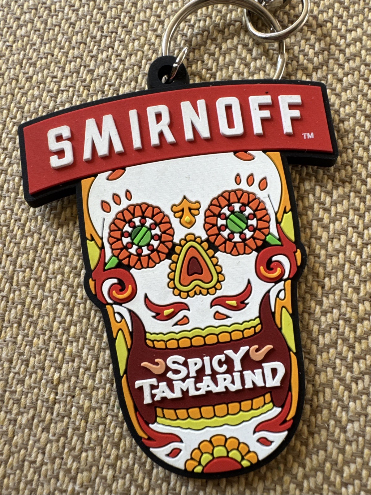 Vintage Keychain Spicy Tamarind Smirnoff Scary Skull Advertising