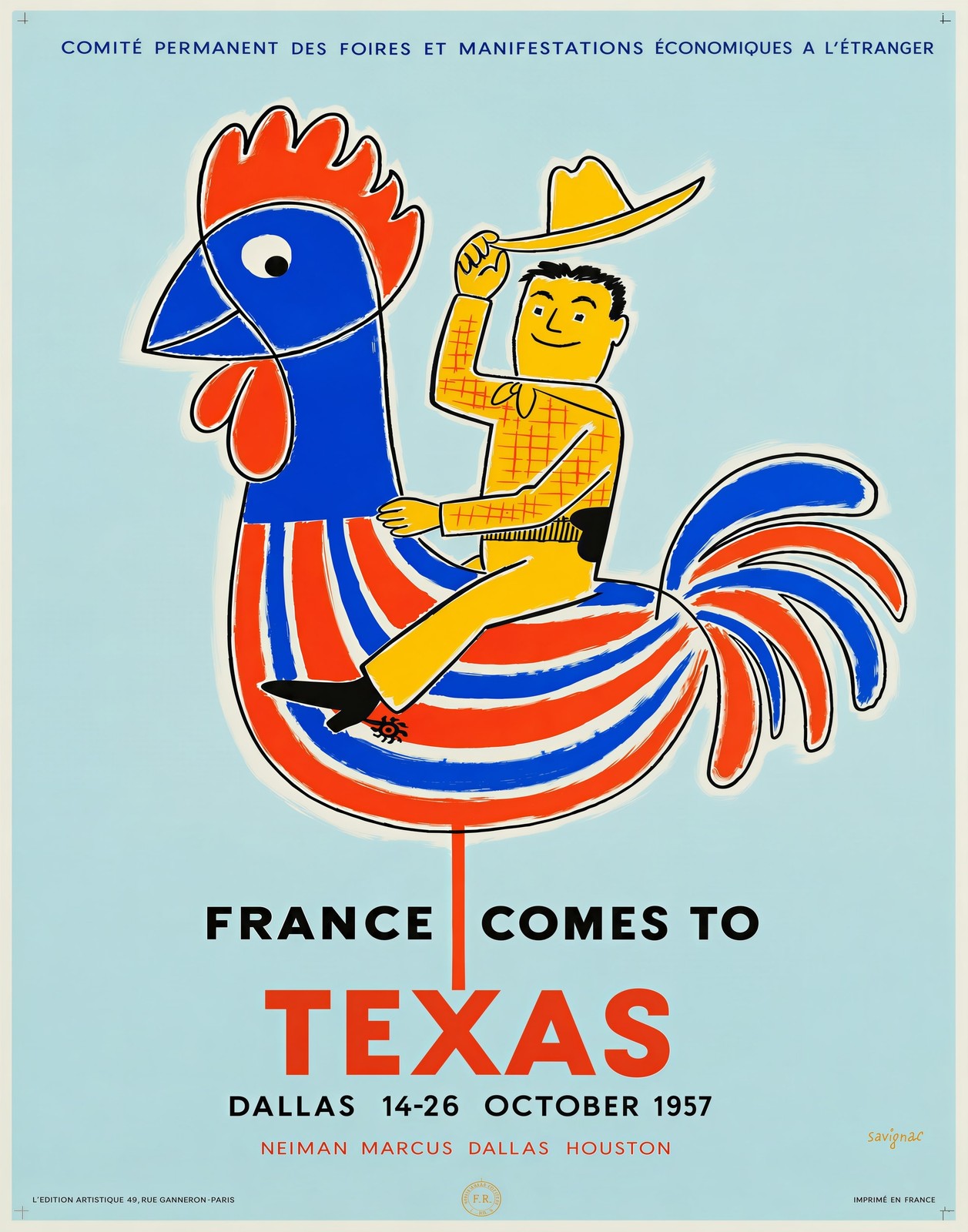 🇫🇷 France Comes to Texas 1957 Poster 11x14” Rare Reprint 200gsm Paper🗞️ 🇫🇷 France Comes to Texas 1957 Poster 11x14” Rare Reprint 200gsm Paper🗞️