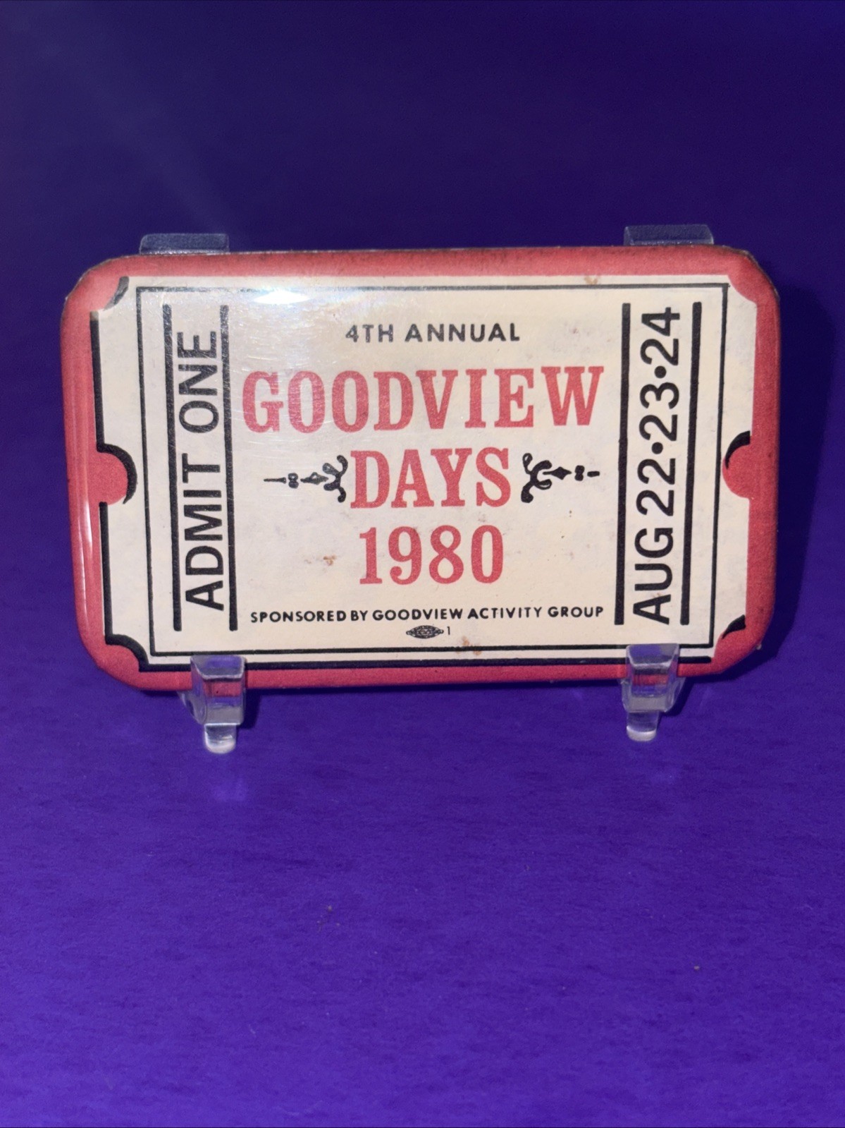 Vtg Goodview Minnesota 1987 Days Button Pin