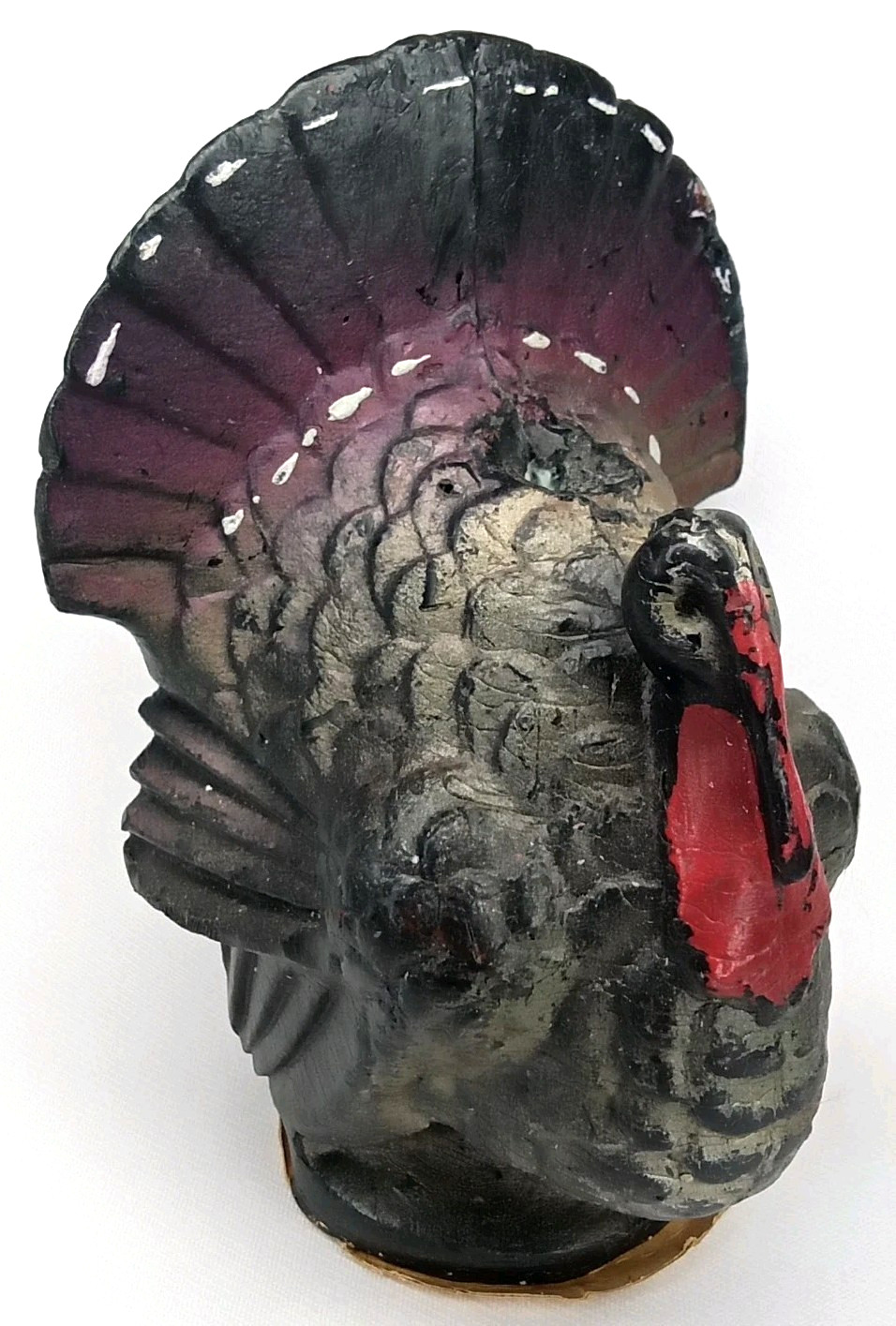 Antique 1940s Gurley Novelty Thanksgiving Turkey Candle With Original Base Label