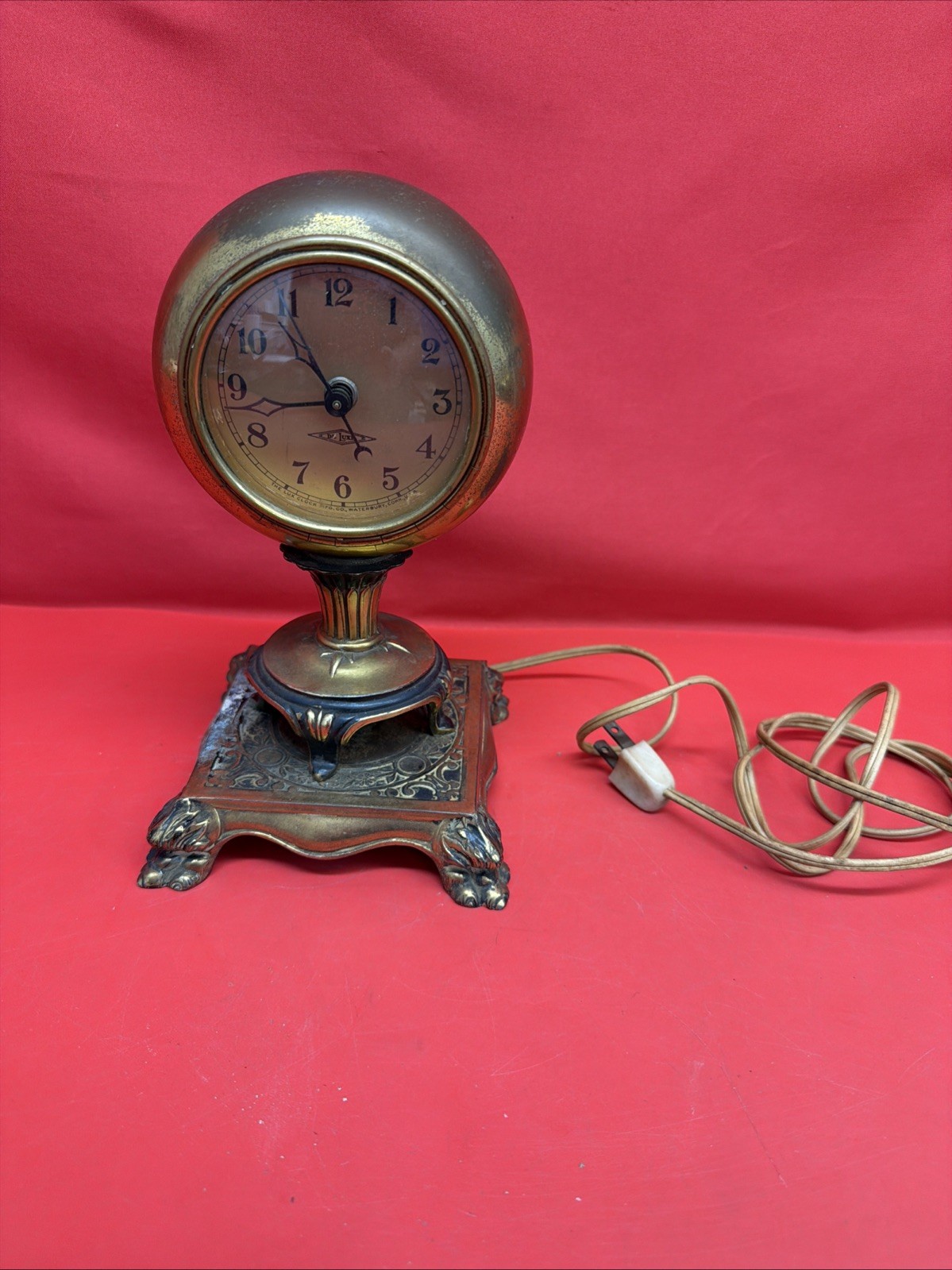 Antique / Vintage Lux De Luxe Electric Mantel Clock, Late 1920s, Waterbury CT