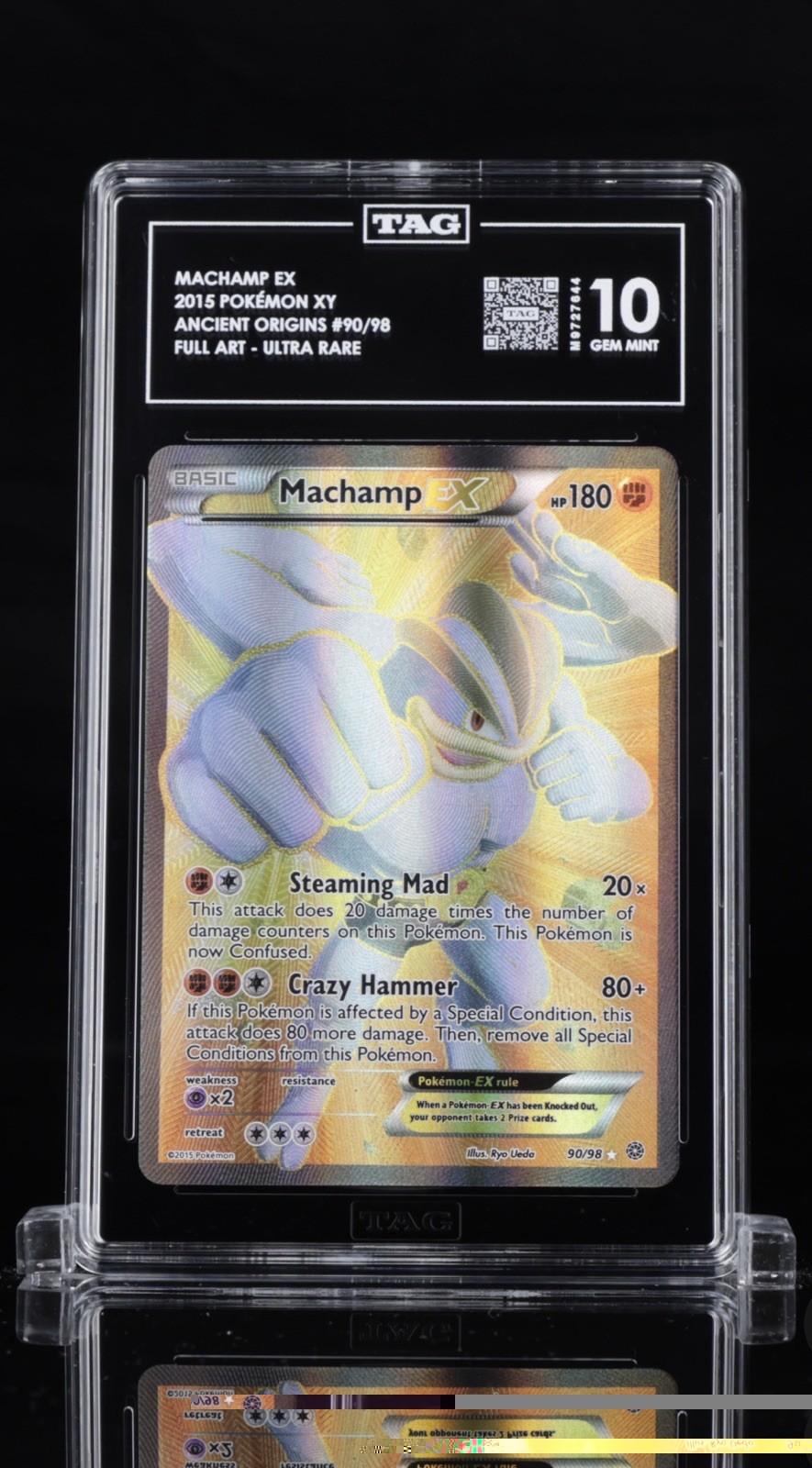 Machamp EX Full Art Holo Ultra Rare 90/98 2015 XY Ancient Origins Tag 10 Pop 3 