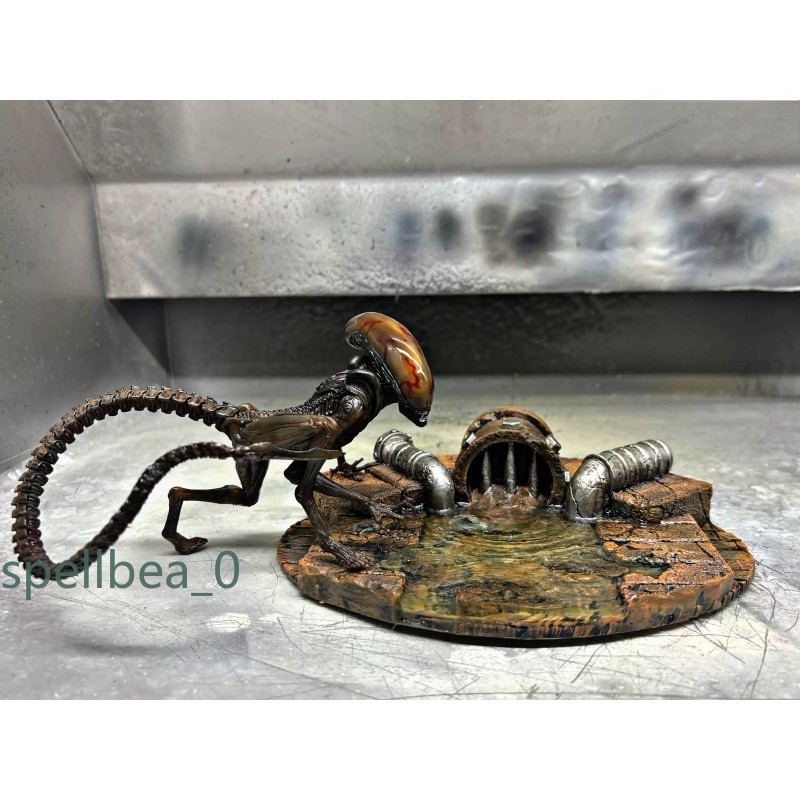 1/12 Scale Xenomorph Figure Model Sewer Diorama Base Resin Painted Statue Alien