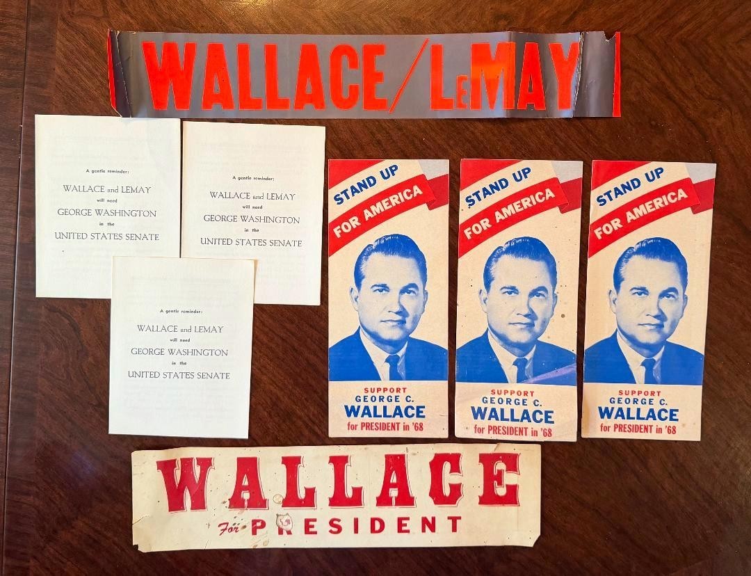 George Wallace for President Campaign Bumper Stickers, Brochures / Pamphlets Lot