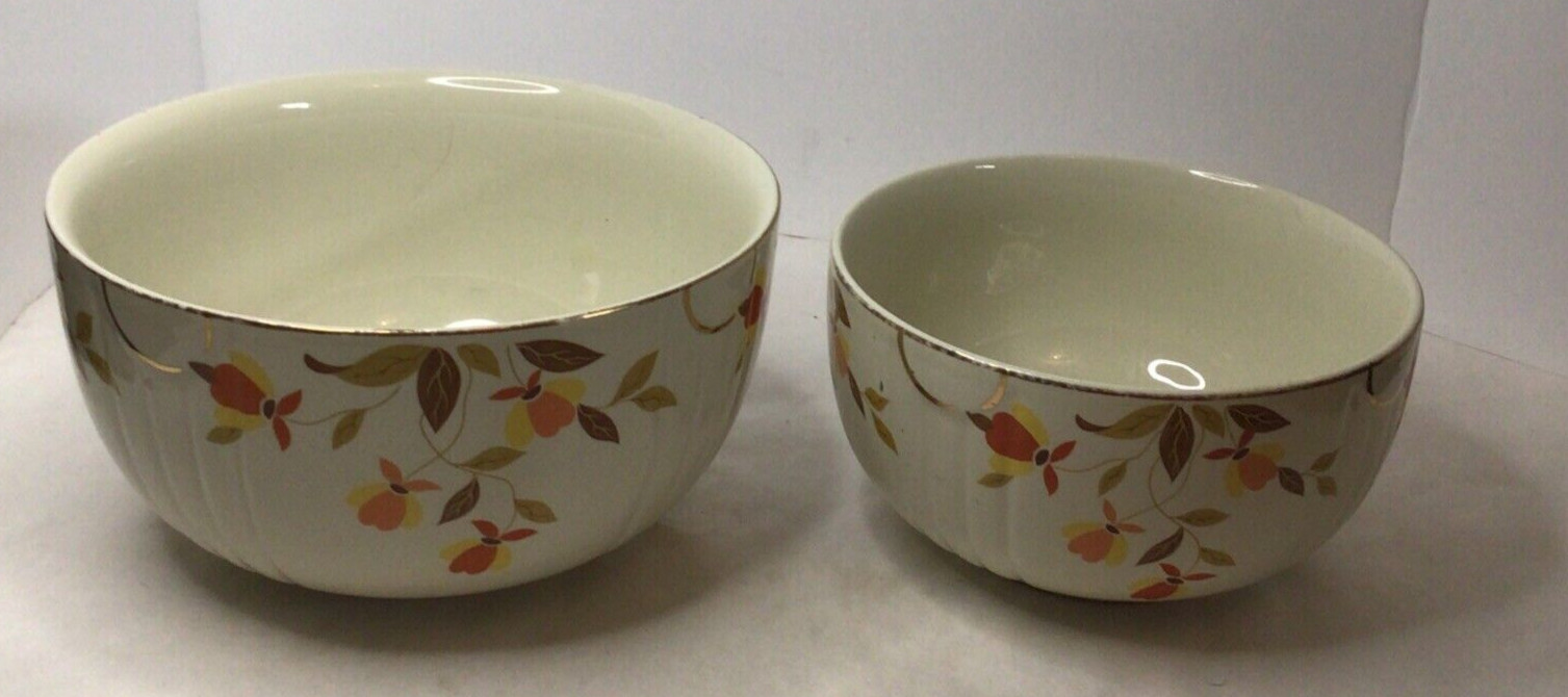 Set of 2 HALL\'s SUPERIOR Autumn Leaf NESTING/MIXING Bowls