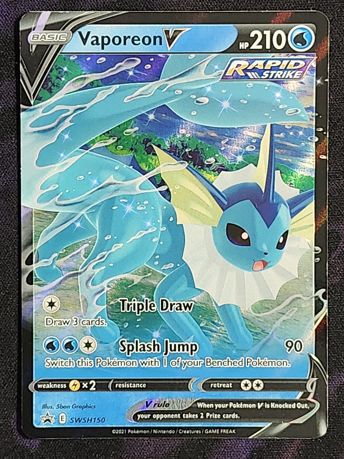 Pokemon Vaporeon V SWSH150 Black Star Promo BSP Pokemon Vaporeon V SWSH150 Black Star Promo BSP