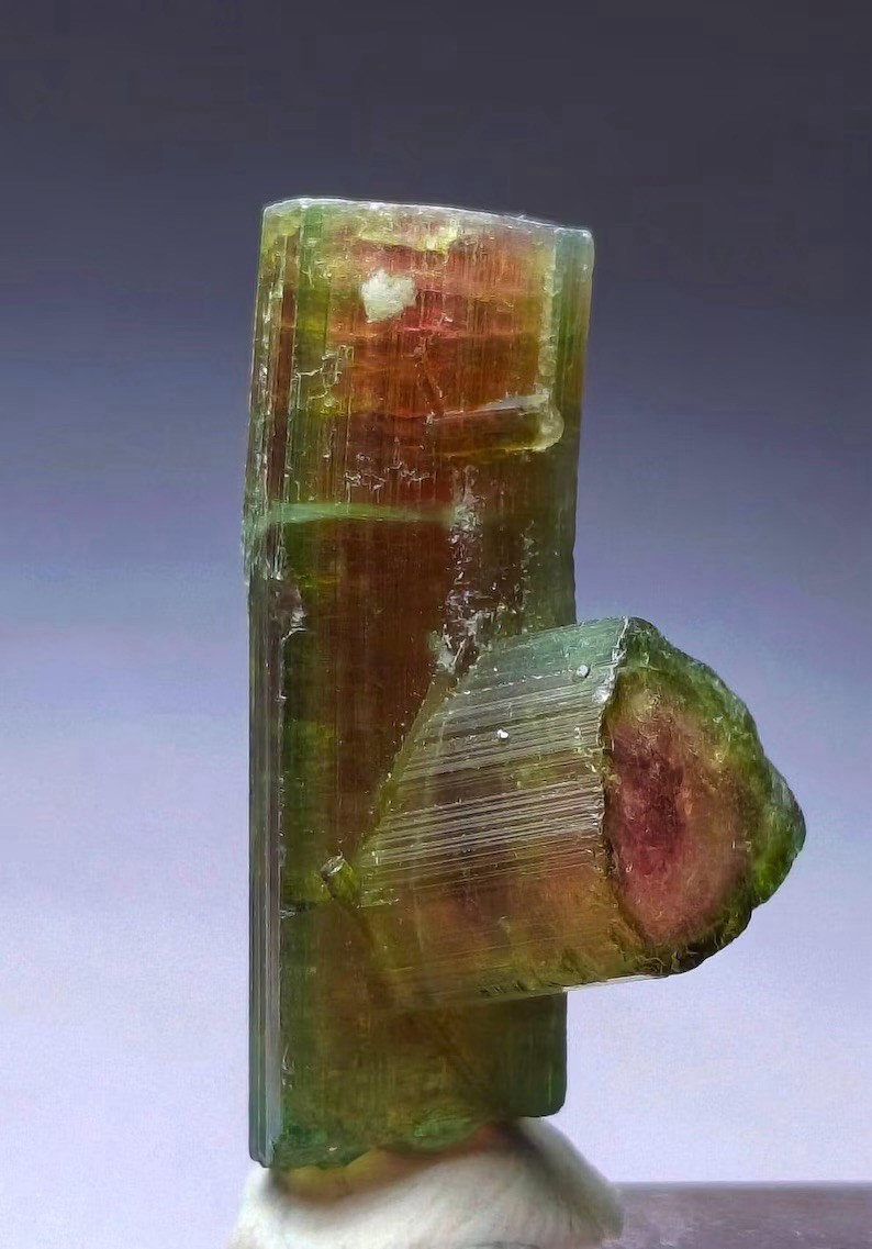 Beautiful Watermelon Tourmaline Complex Crystal -65 Carat