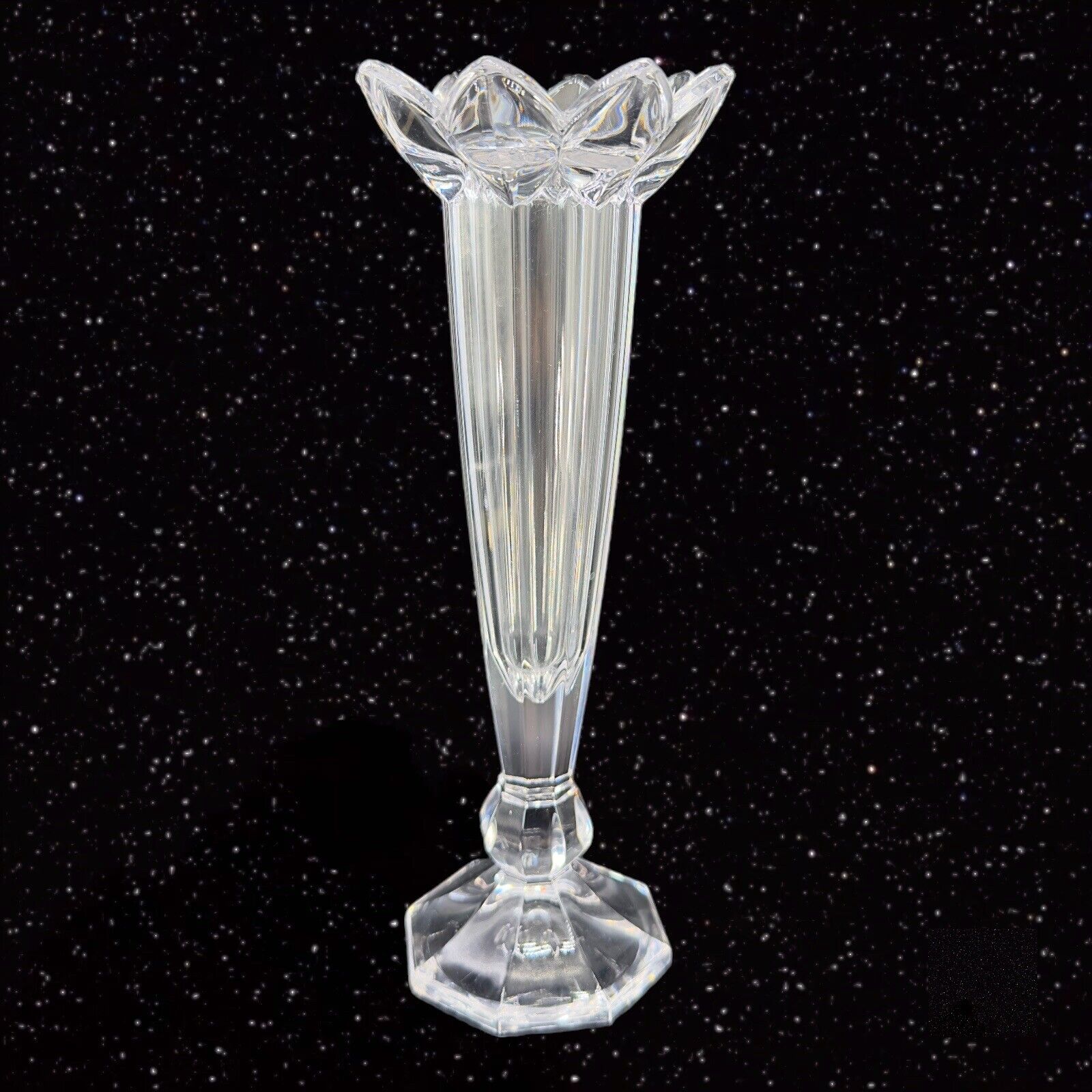 Vintage Mikasa Morning Glory Crystal Glass Vase Clear Crystal Glass Vase 9