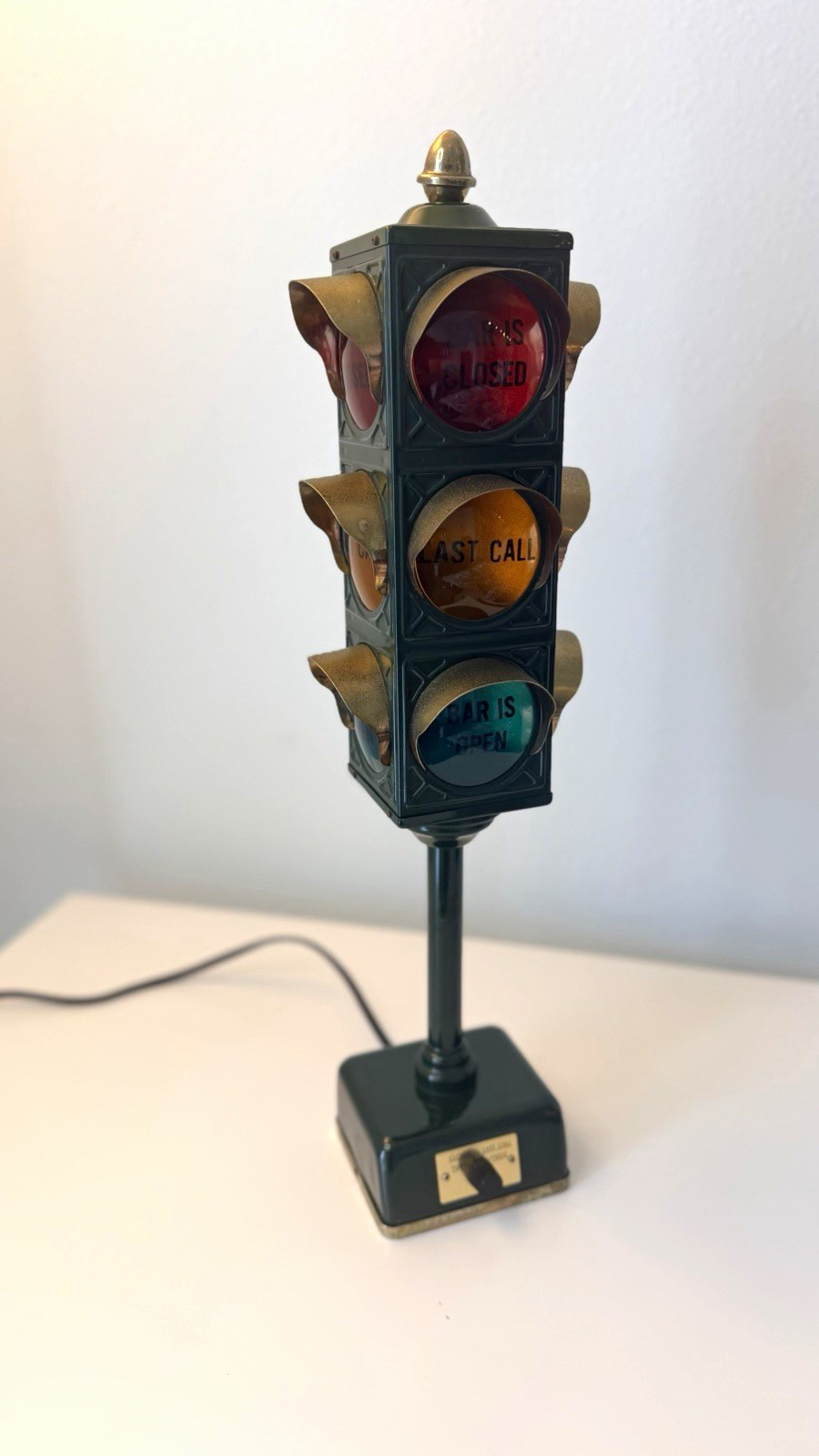 Vintage Made in Japan Bar Traffic Light Signal Lamp w/ Interchangeable Lenses