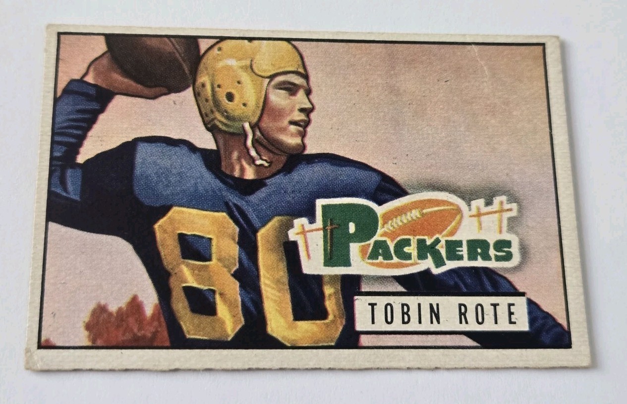 1951 Bowman Vintage Trading Card #88 Tobin Rote Green Bay Packers VG+