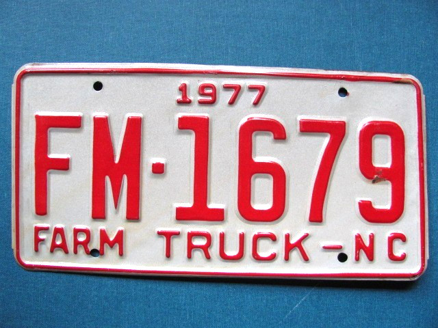 1977 NORTH CAROLINA NC LICENSE PLATE \