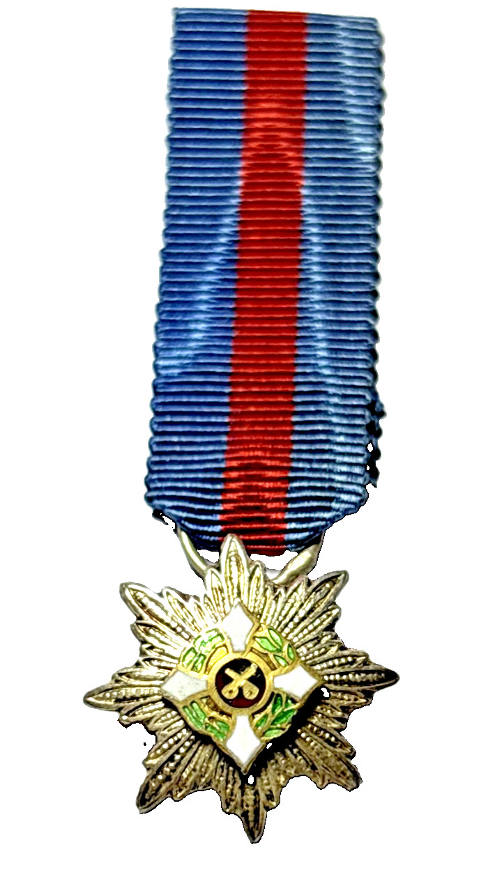 Italy Order of Savoy 1st Class Miniature Medal Silver Gilt Enamel Ribbon 18mm