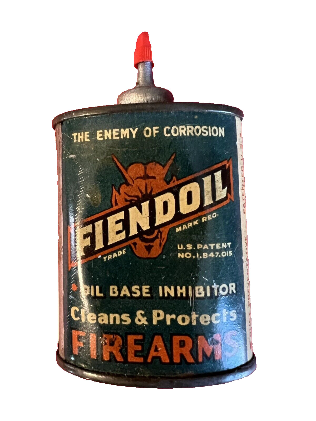 Early FIENDOIL FIREARMS Lead Top, 2 1/4 oz Oiler Can Early FIENDOIL FIREARMS Lead Top, 2 1/4 oz Oiler Can