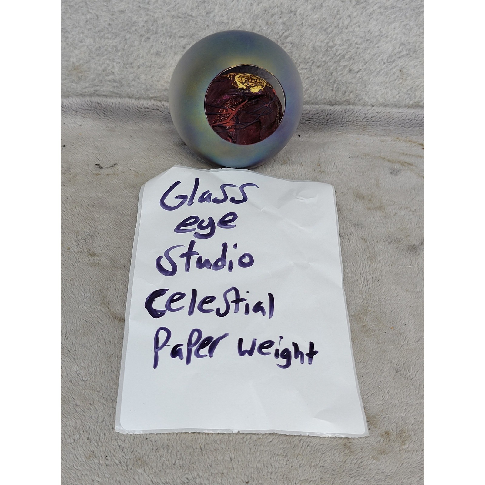 Vintage Glass Eye Studio Celestial Paperweight 3\