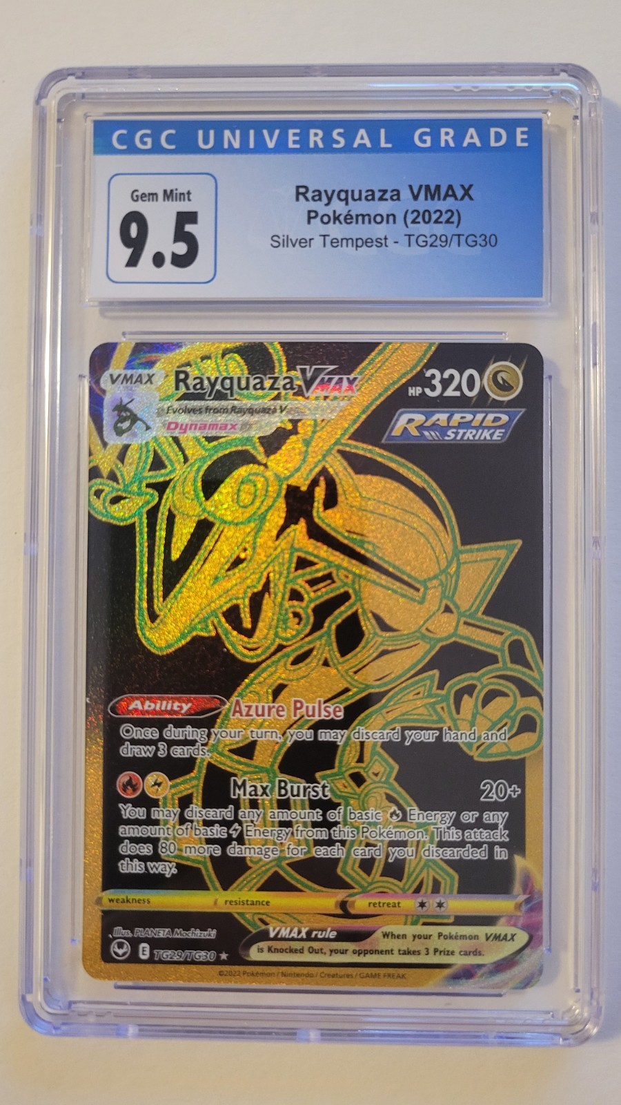 CGC 9.5 Graded Rayquaza VMAX Silver Tempest TG29/TG30 Pokémon 2022