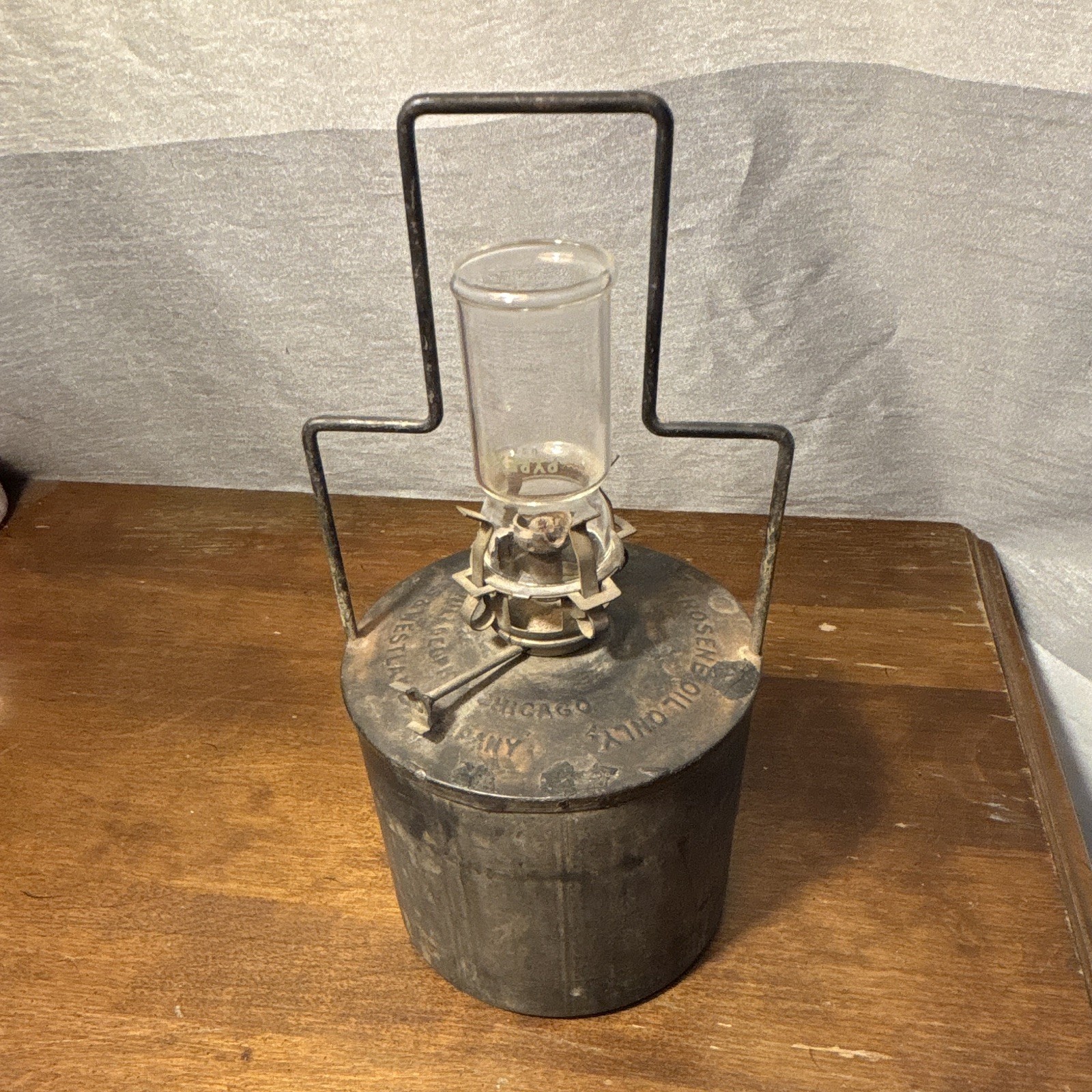 Adams & Westlake Fount: antique kerosene fuel fount (reservoir)