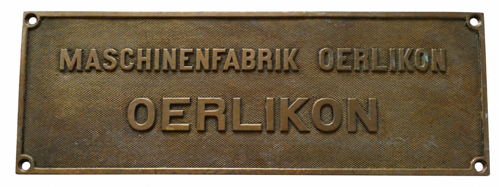 Swiss Locomotive Builder's Brass Plate OERLIKON Maschinenfabrik No3496 Year-1931