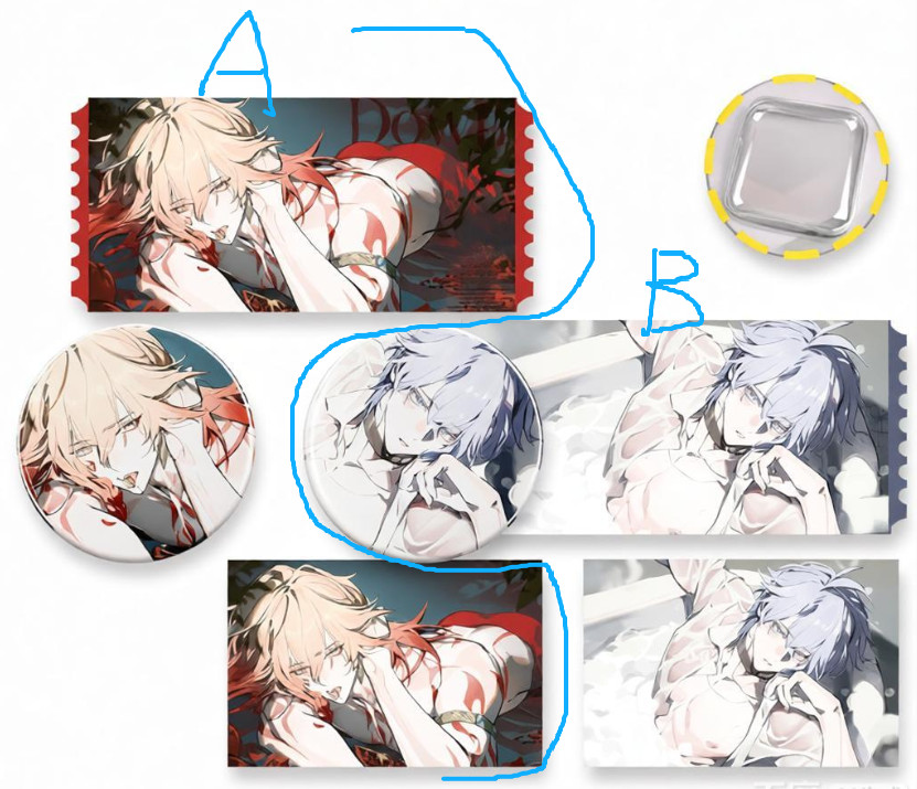 3 Pcs/set Arknights ‌Mydei‌ ‌Phainon‌ ‌‌Tinplate Badge Photocard Ticket Decor