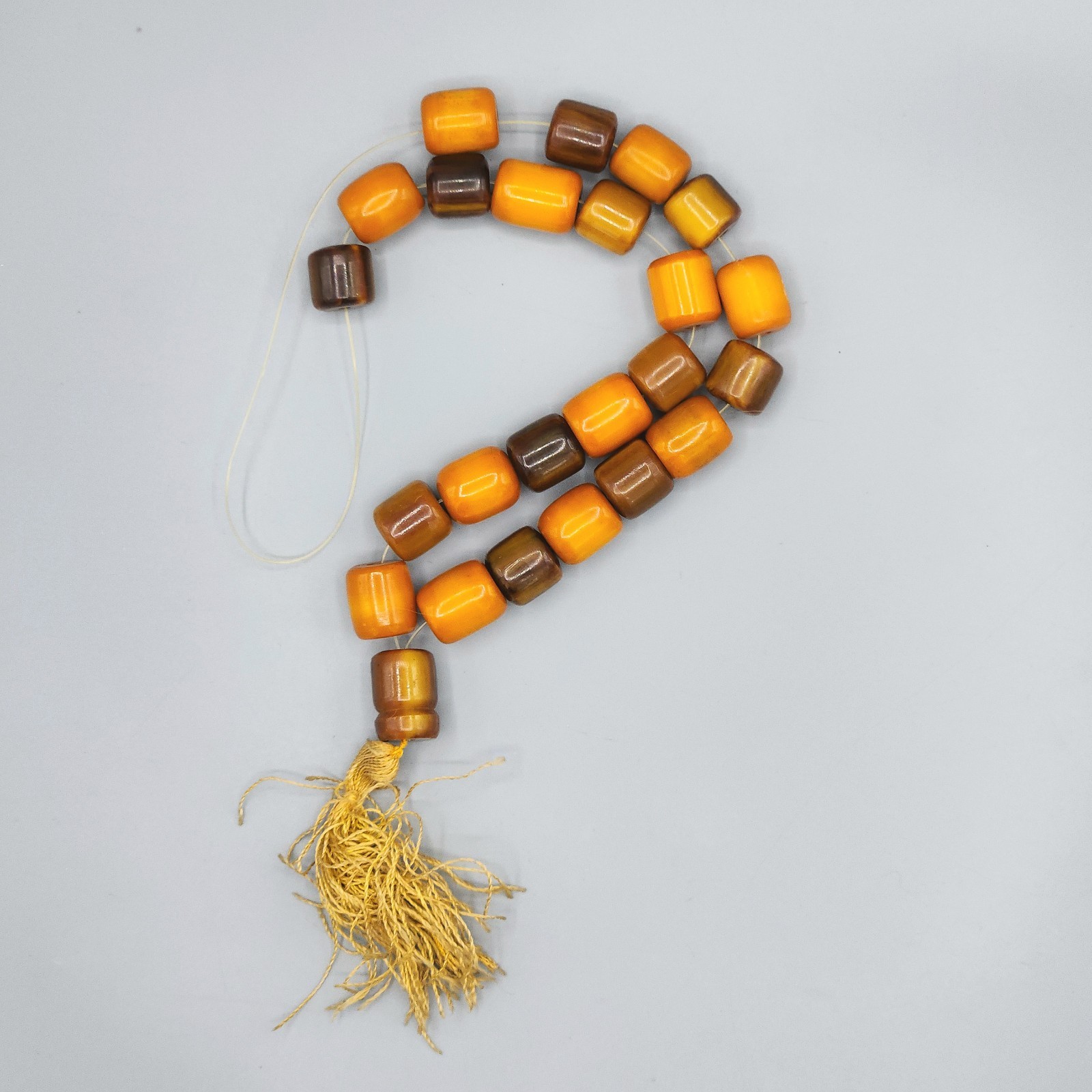 VTG Amber Butterscotch Brown Caramel Faturan Bakelite Prayer Beads TESTED 48g