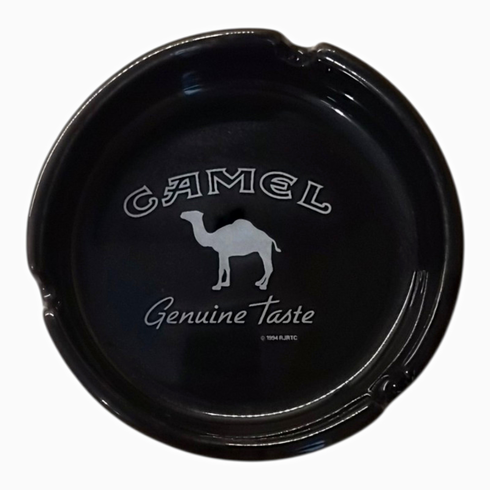 Vintage 1994 Camel Genuine Taste Ashtray Black Ceramic RJRTC 4