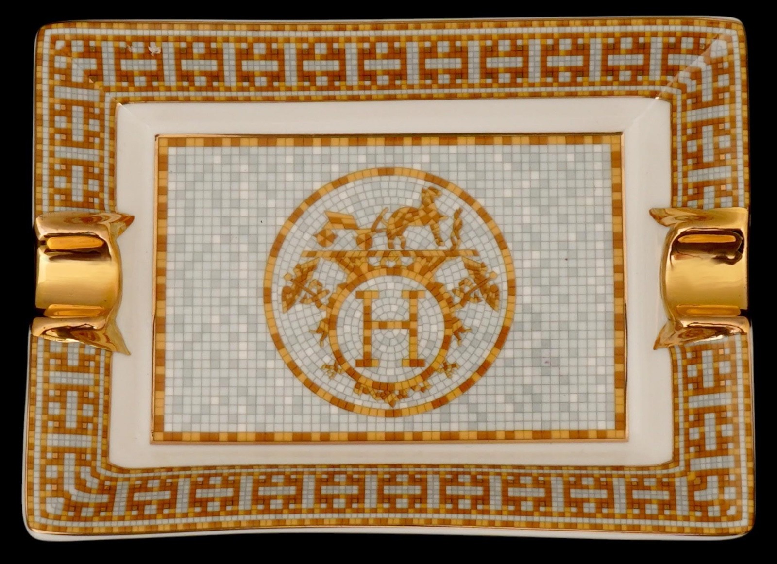 Vintage Hermes Mosaique 24 Porcelain ashtray