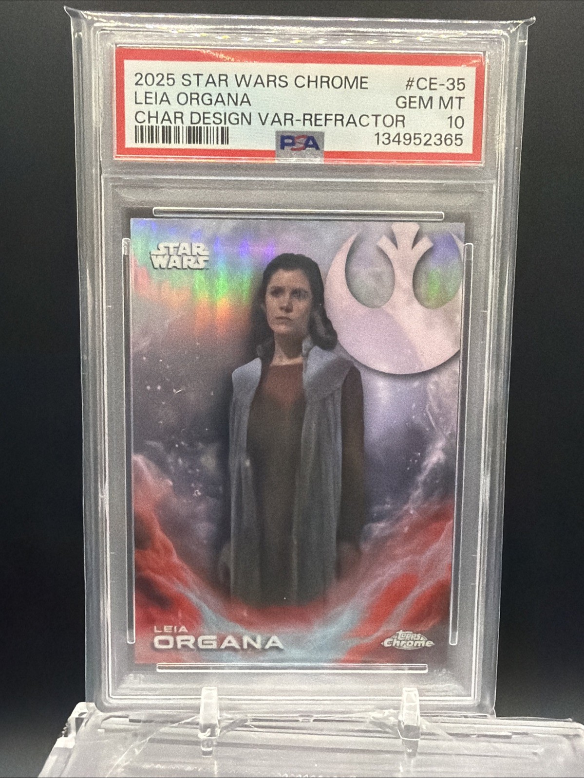 2025 Topps Chrome Star Wars LEIA ORGANA Variation Refractor PSA 10 #CE35 2025 Topps Chrome Star Wars LEIA ORGANA Variation Refractor PSA 10 #CE35