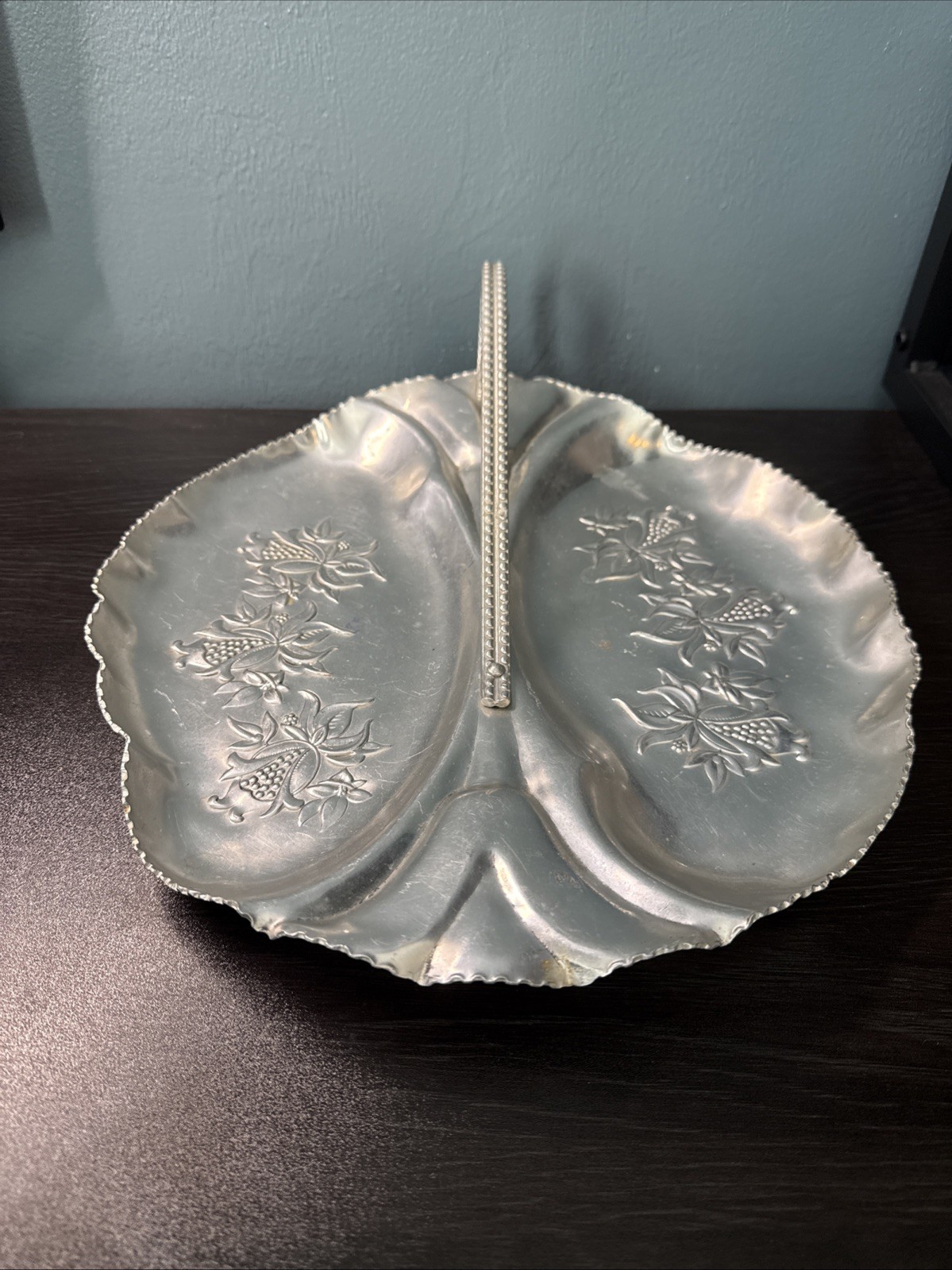 Vintage Aluminum Divided Serving Tray 