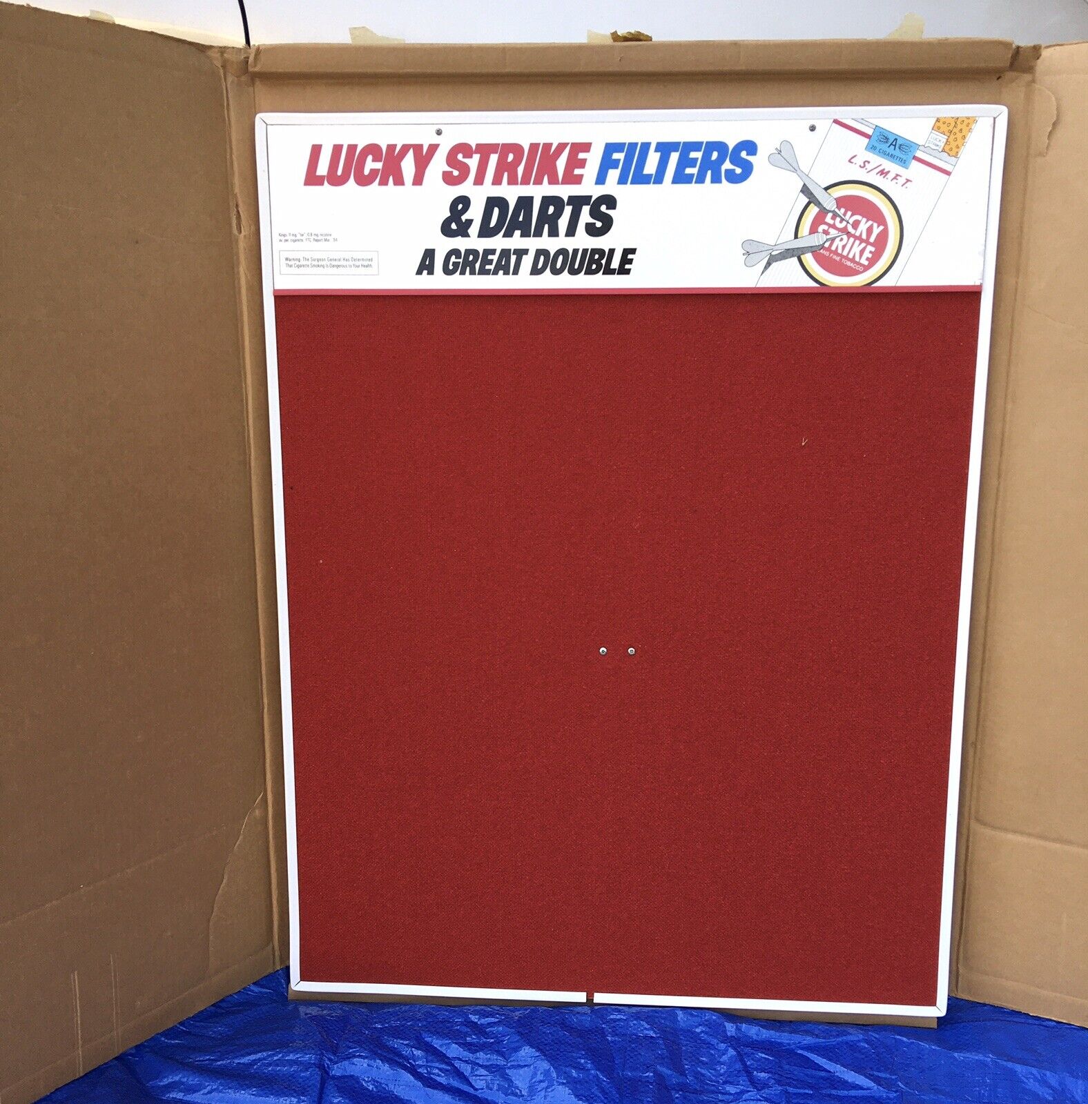Vintage Lucky Strike Filters & Darts Scoreboard Standings Message Board 28 X 38”