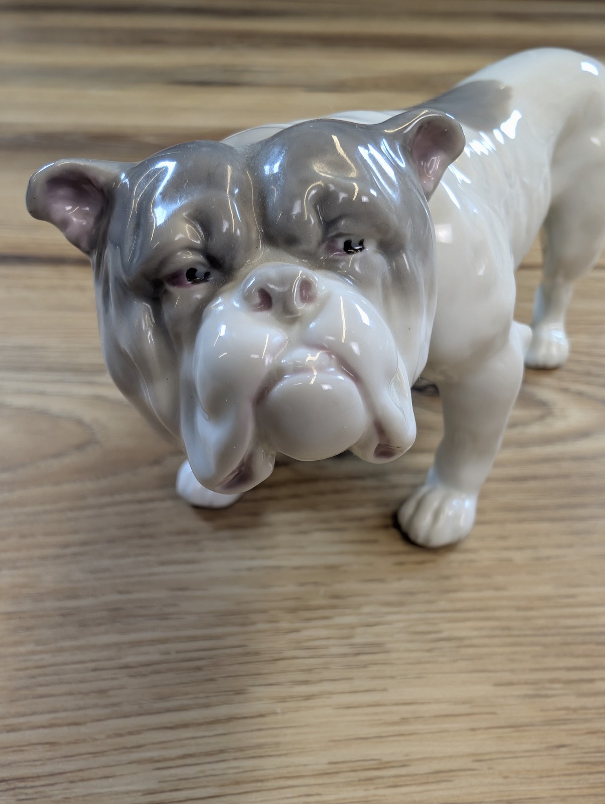 Antique Gebrüder Heubach Porcelain English Bulldog Figurine, Germany, c. 1920