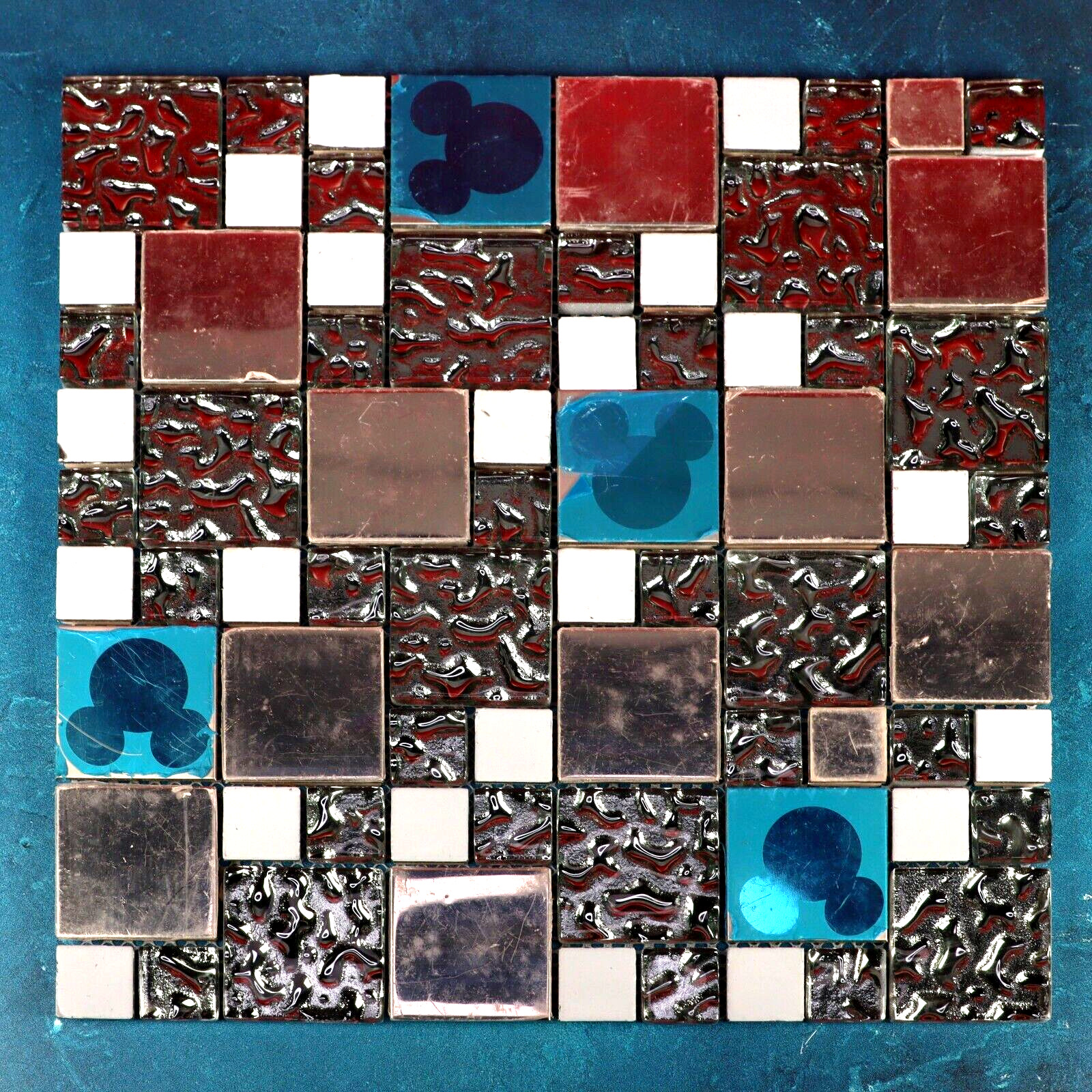 Disney Mosaic Tile Mickey Mouse Mosaic Glass Metal Tile One Sheet 11.8\