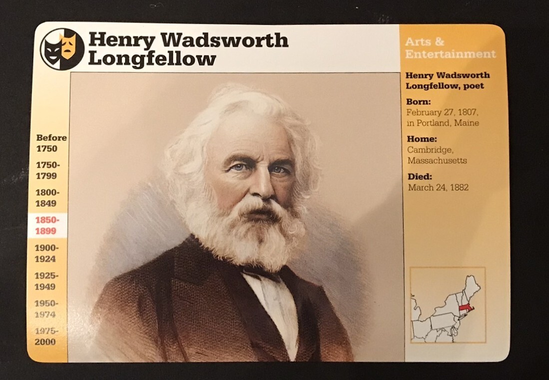 Henry Wadsworth Longfellow  Grolier  Collector Card