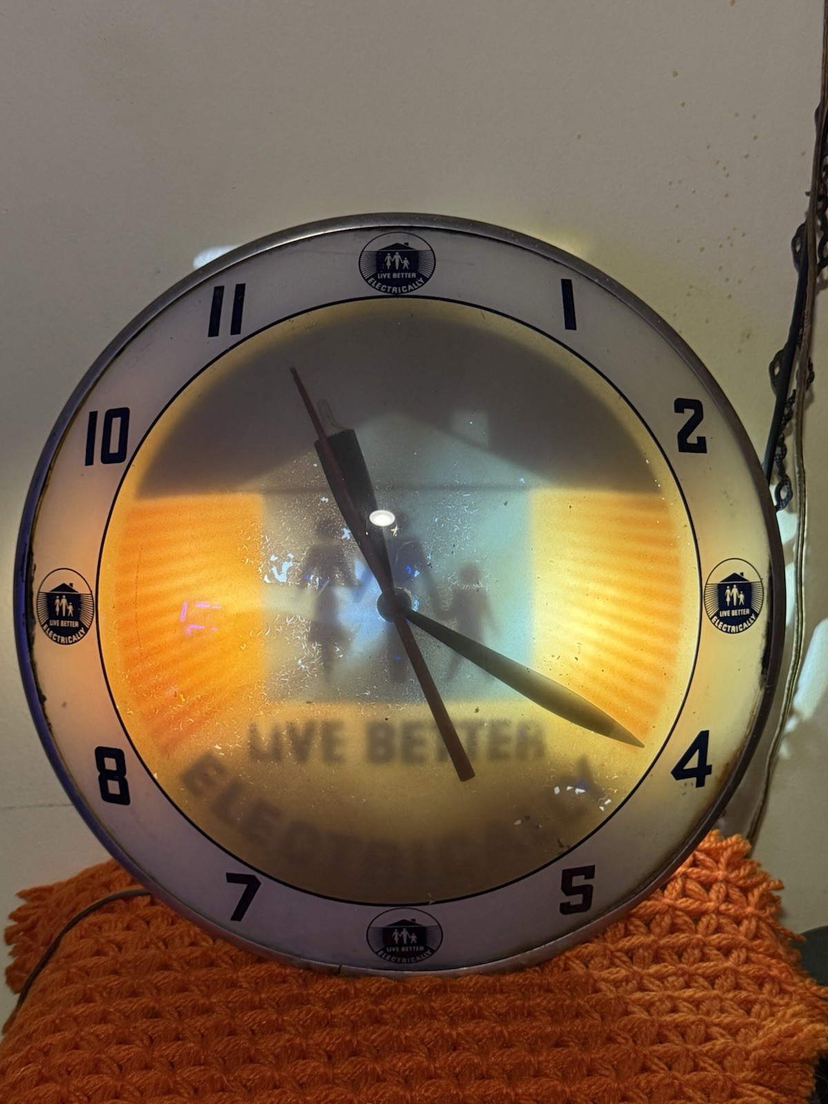 RARE VTG AP Double Bubble Light-Up Advertising Clock \