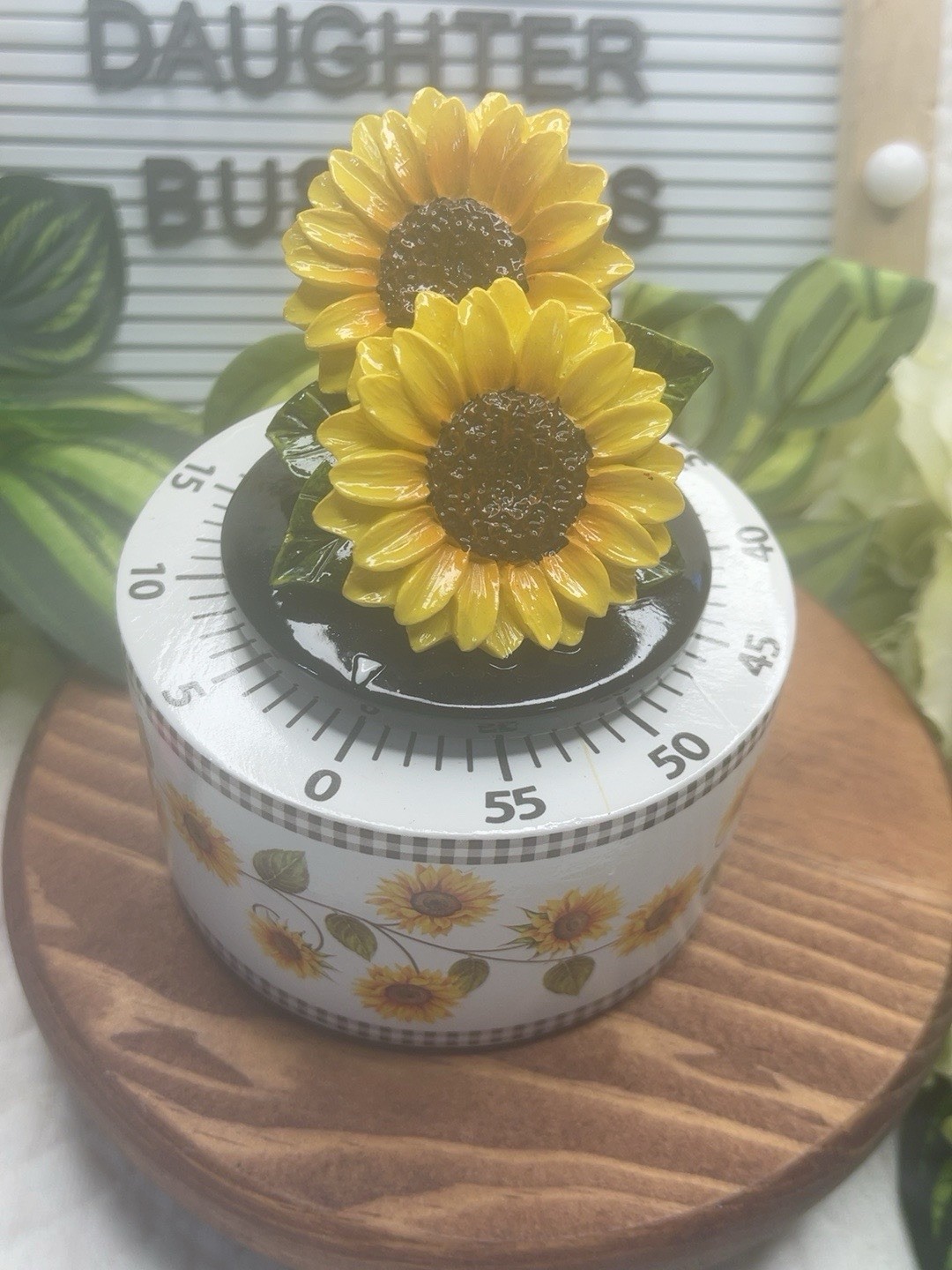 Collections Etc Sunflower Kitchen Timer 60 Minute Floral Farmhouse Decor