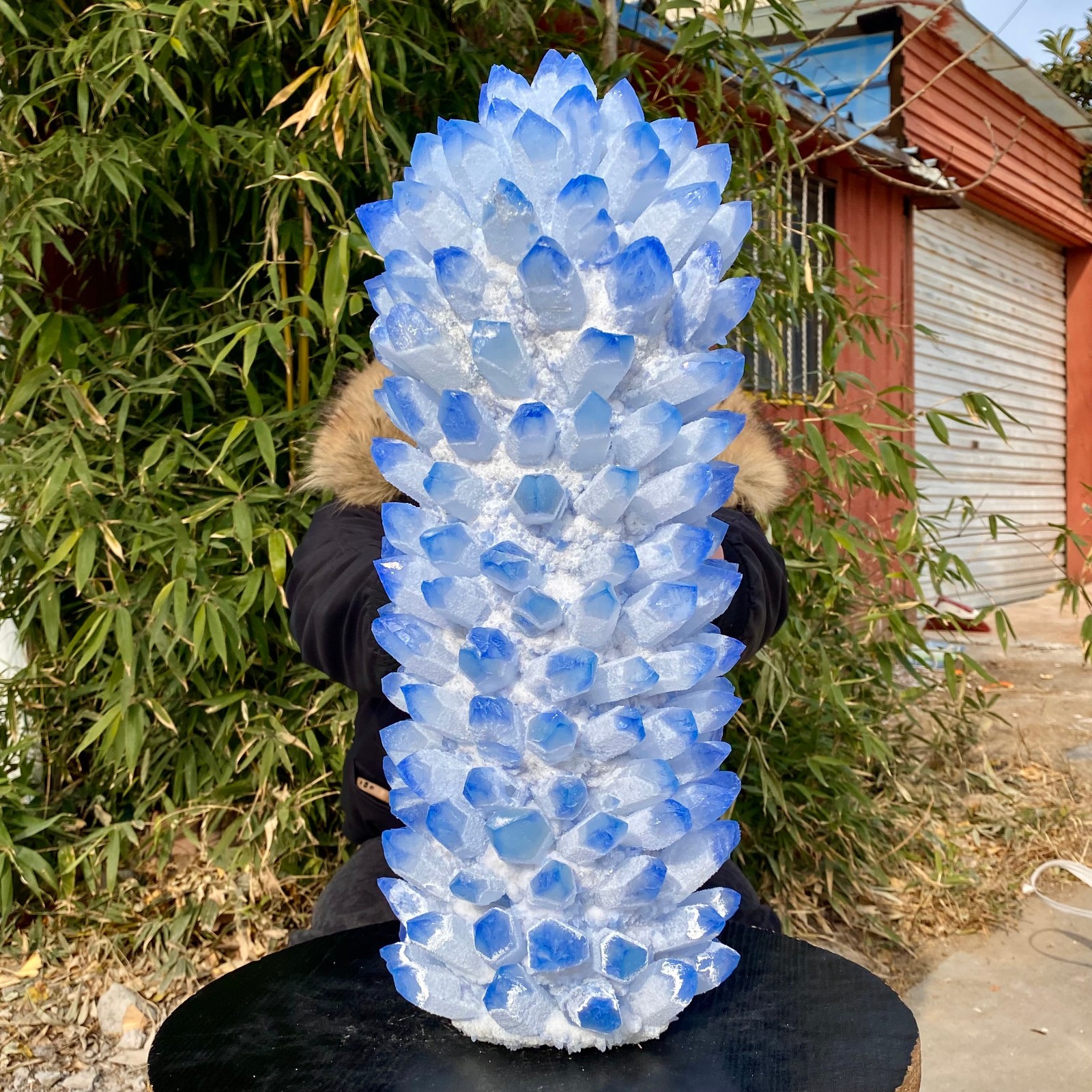 40LB New find blue Phantom Quartz Crystal Cluster mineral samples