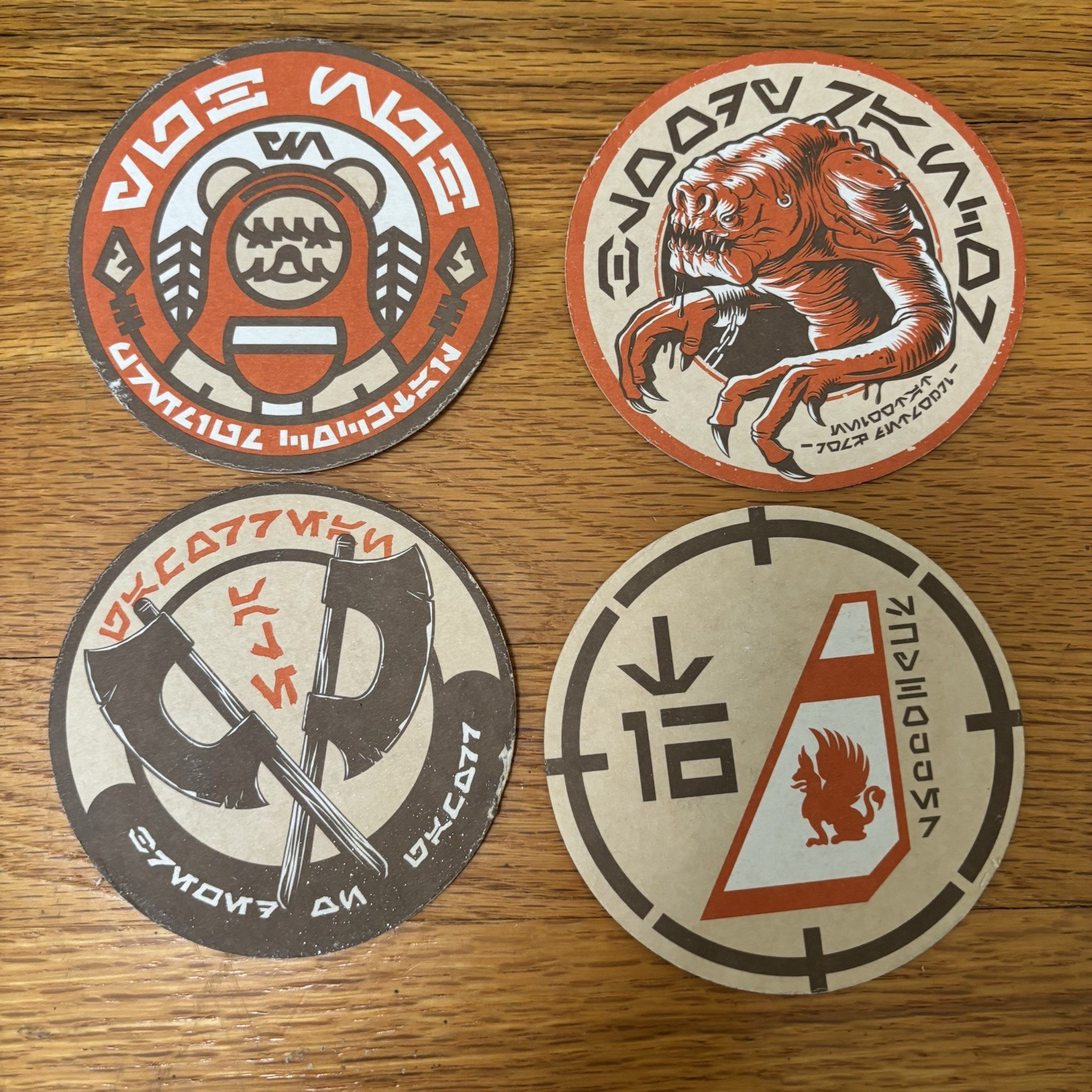 Disney Star Wars Galaxy\'s Edge Oga\'s Cantina Coasters Set of 4 Ewok Rancor RARE
