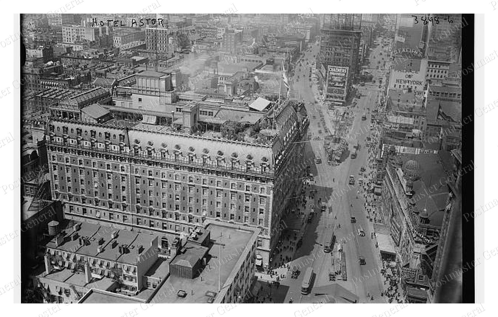 New York Hotel Astor Standard Postcard COPY RPPC New York Hotel Astor Standard Postcard COPY RPPC