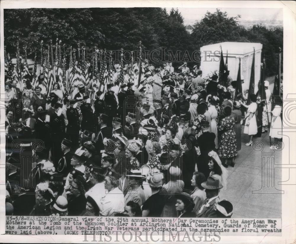 1949 Press Photo 25th Mother's Day Ceremonies of American War at Arlington.