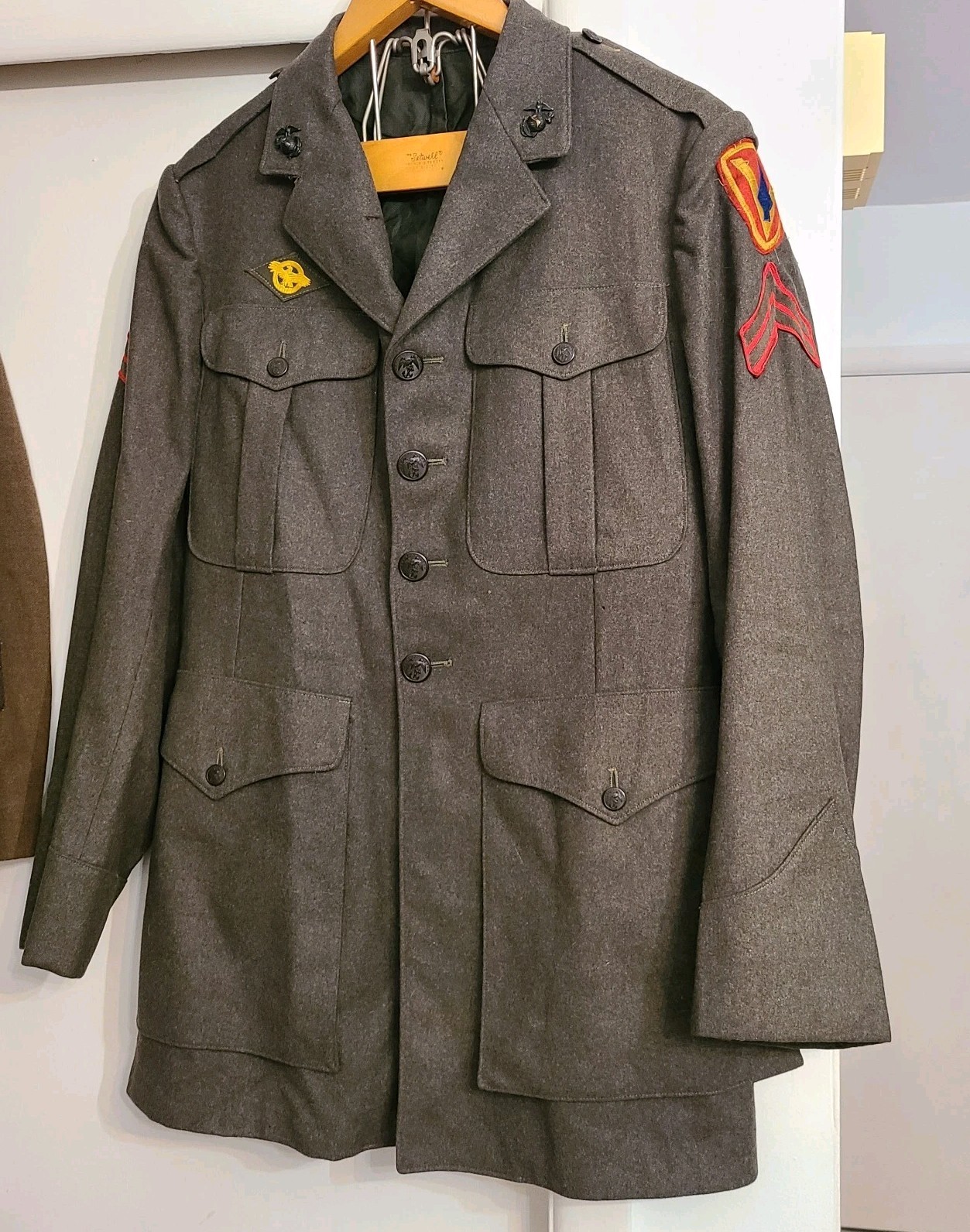 WWII 5th Marines USMC Dress Greens Jacket 1944 Large Size 6M
