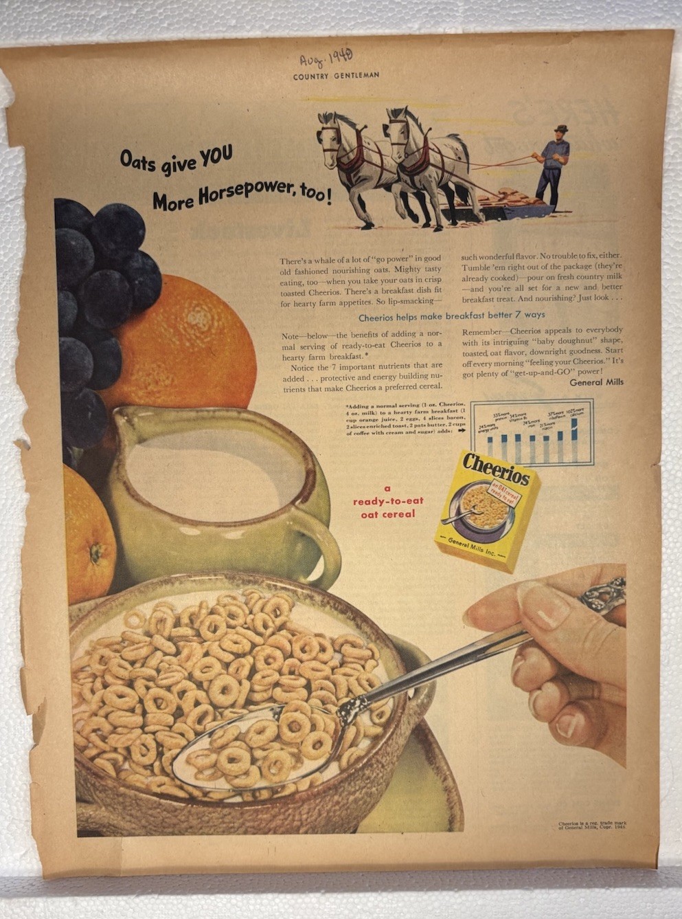 Original 1948 Cheerios Cereal Magazine Ad \