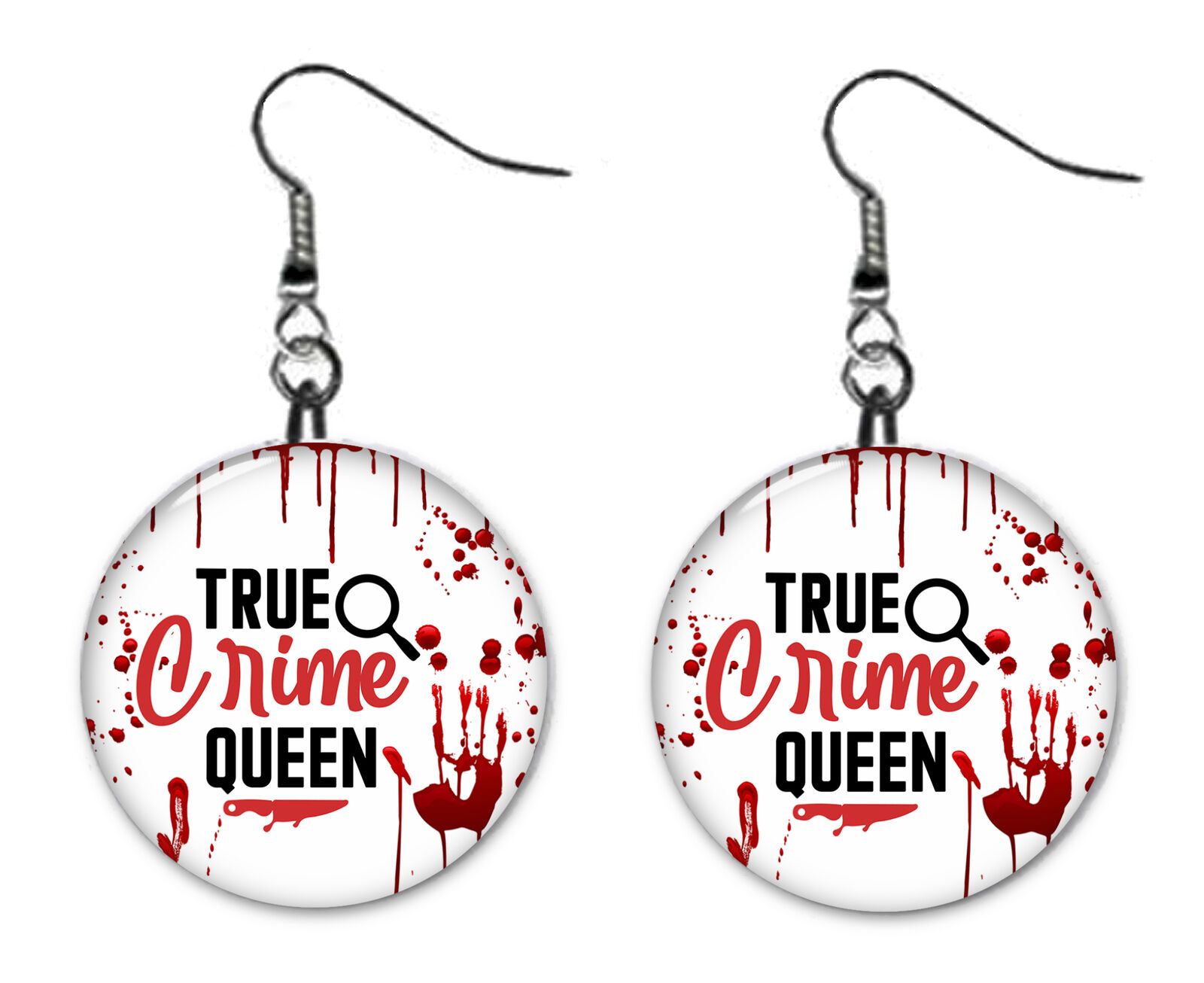 True Crime Queen Design, Button Earrings Jewelry 1\