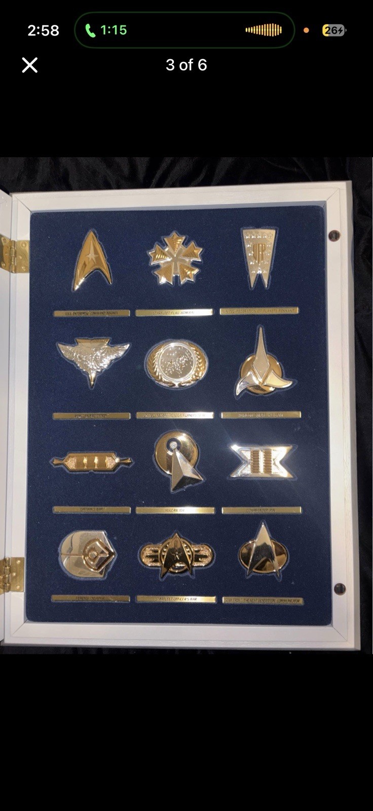 1992 Franklin Mint Star Trek Sterling Silver Insignia Set and Complete Frame Set 1992 Franklin Mint Star Trek Sterling Silver Insignia Set and Complete Frame Set
