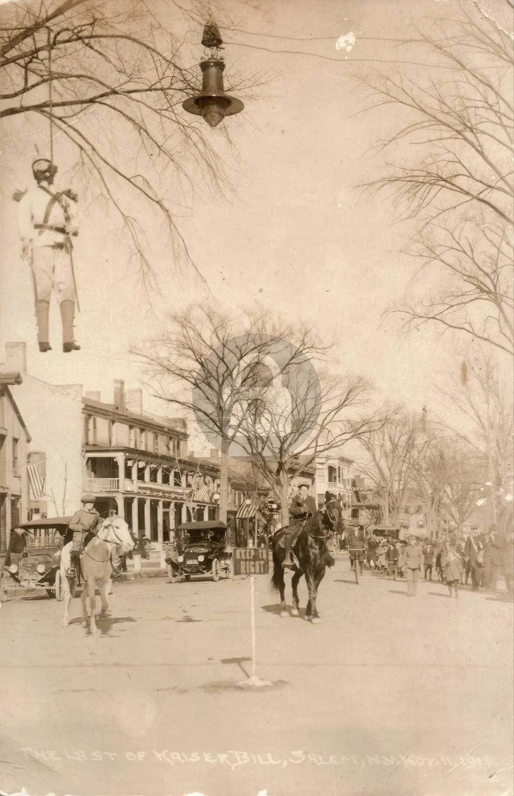1918 Kaiser Wilhelm Hanging Downtown Salem NY RPPC Photo Postcard COPY
