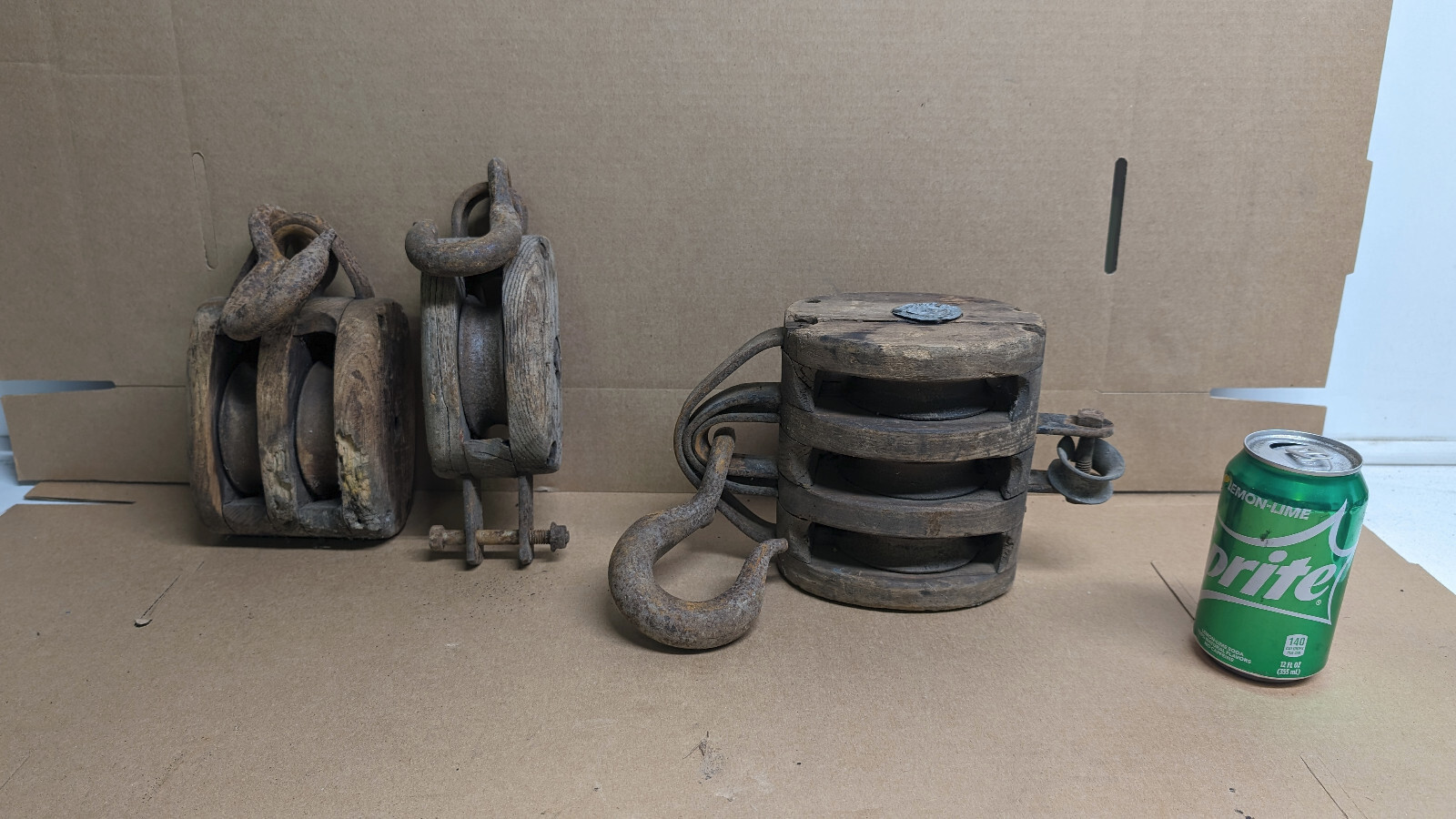 3 Block & Tackle Pulleys, Vintage, Antique, Collectible, Farm, Madesco, Barn 3 Block & Tackle Pulleys, Vintage, Antique, Collectible, Farm, Madesco, Barn