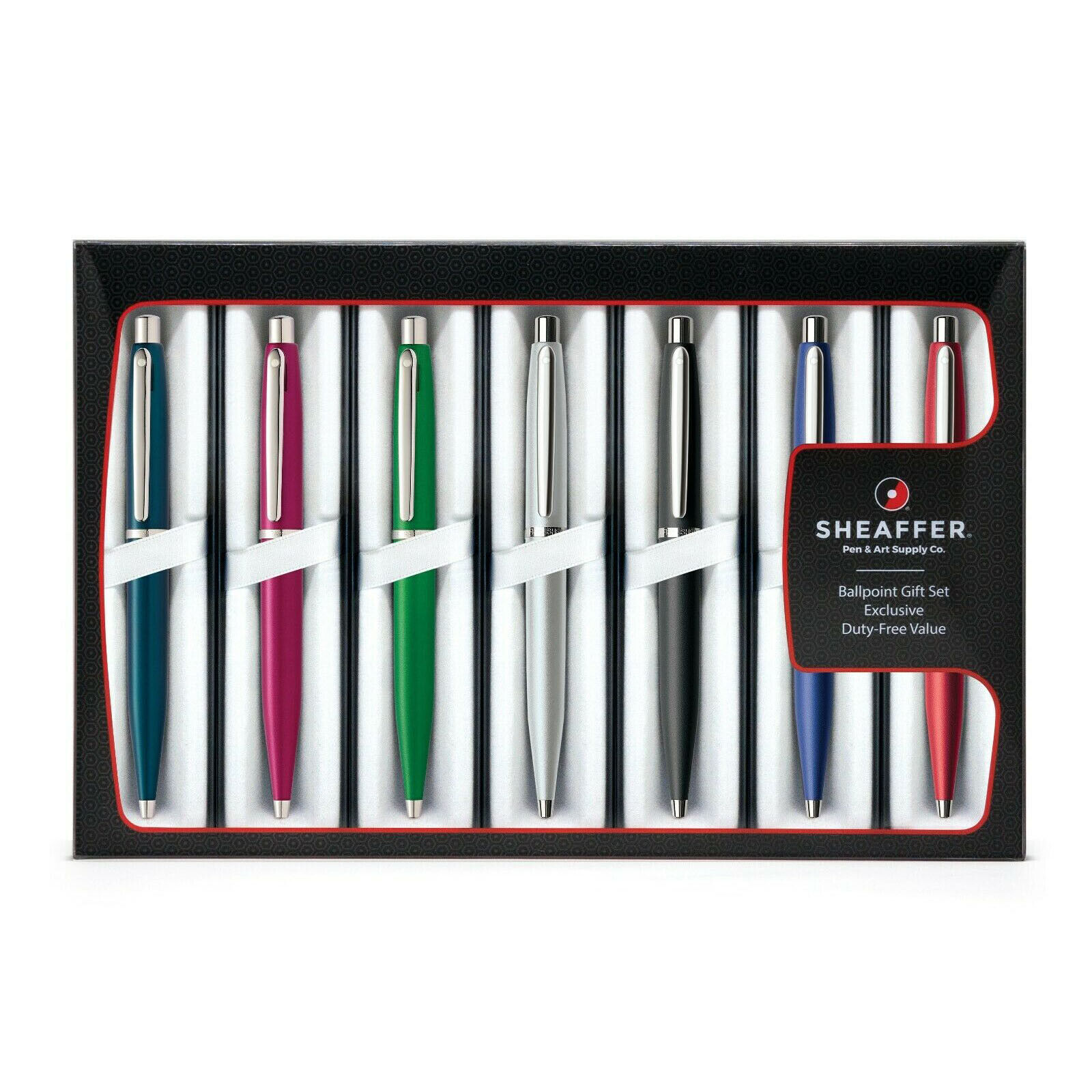 Sheaffer VFM Ballpoint Pen with Chrome Trim, Assorted Colors, 7-Count