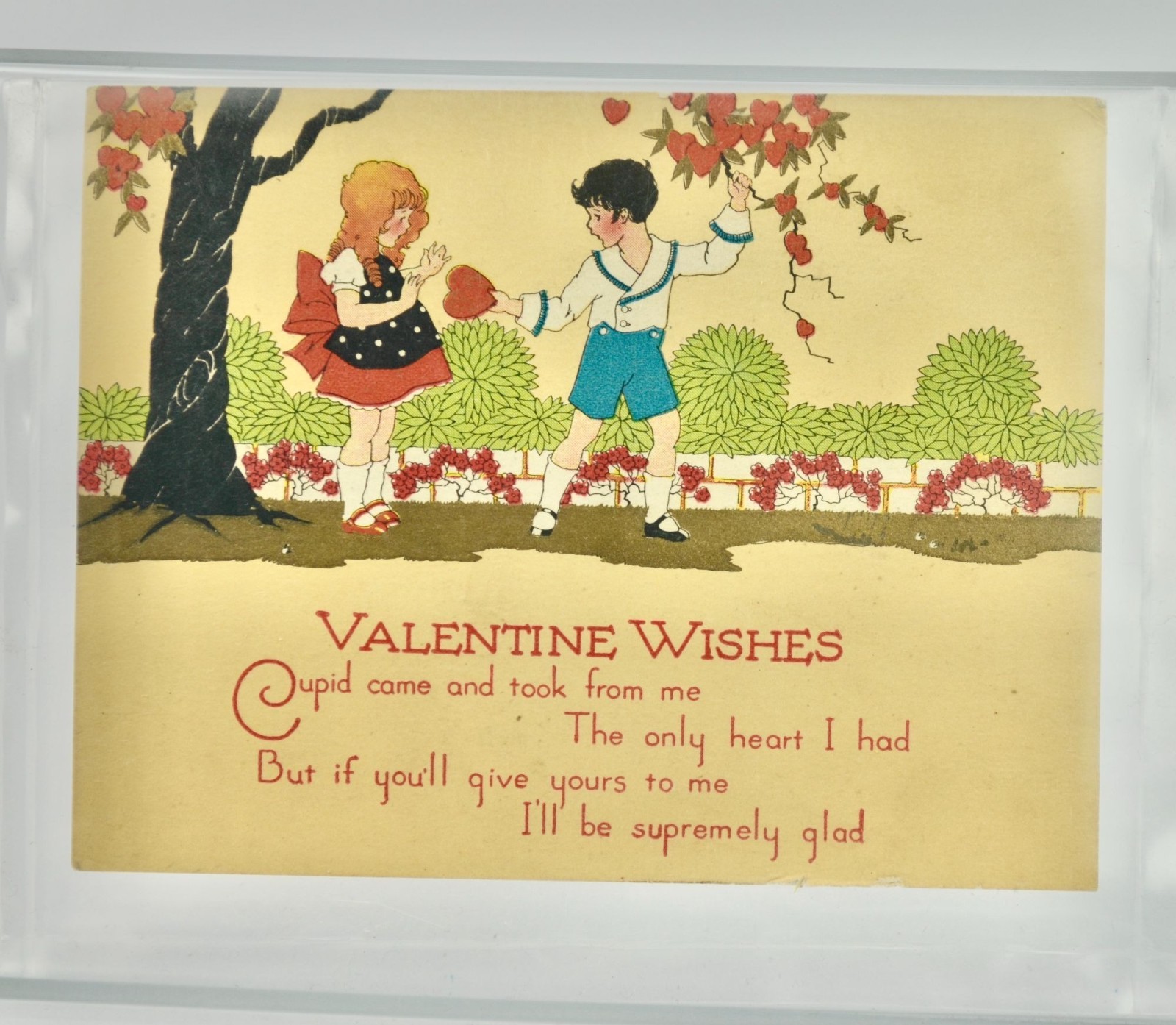 Vintage Valentine\'s Day Card Wishes Cupid Came