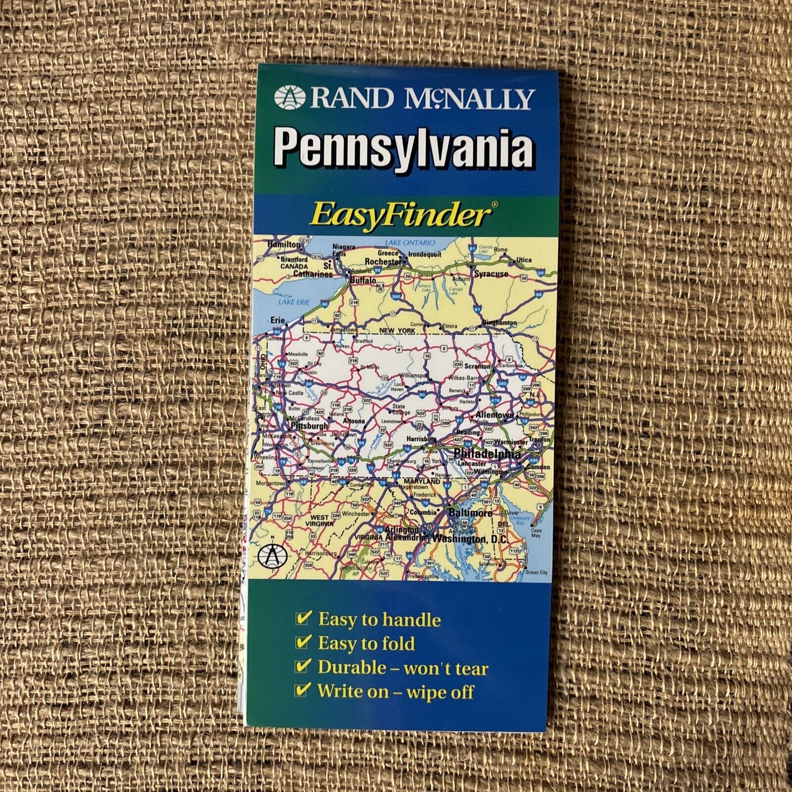 Rand McNally Pennsylvania Easy Finder Map Plastic