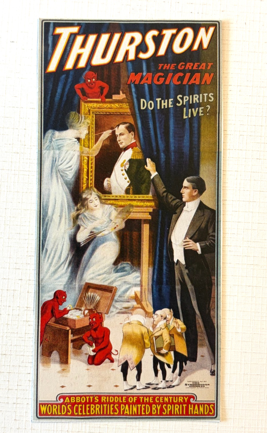 Thurston The Great Magician Poster Book Cutout Ephemera 4x6 Spirit Hands Devil