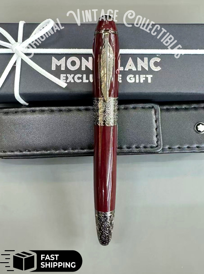 MONTBLANC Writers Edition Daniel Defoe Burgundy Fountain Pen Limited Edition