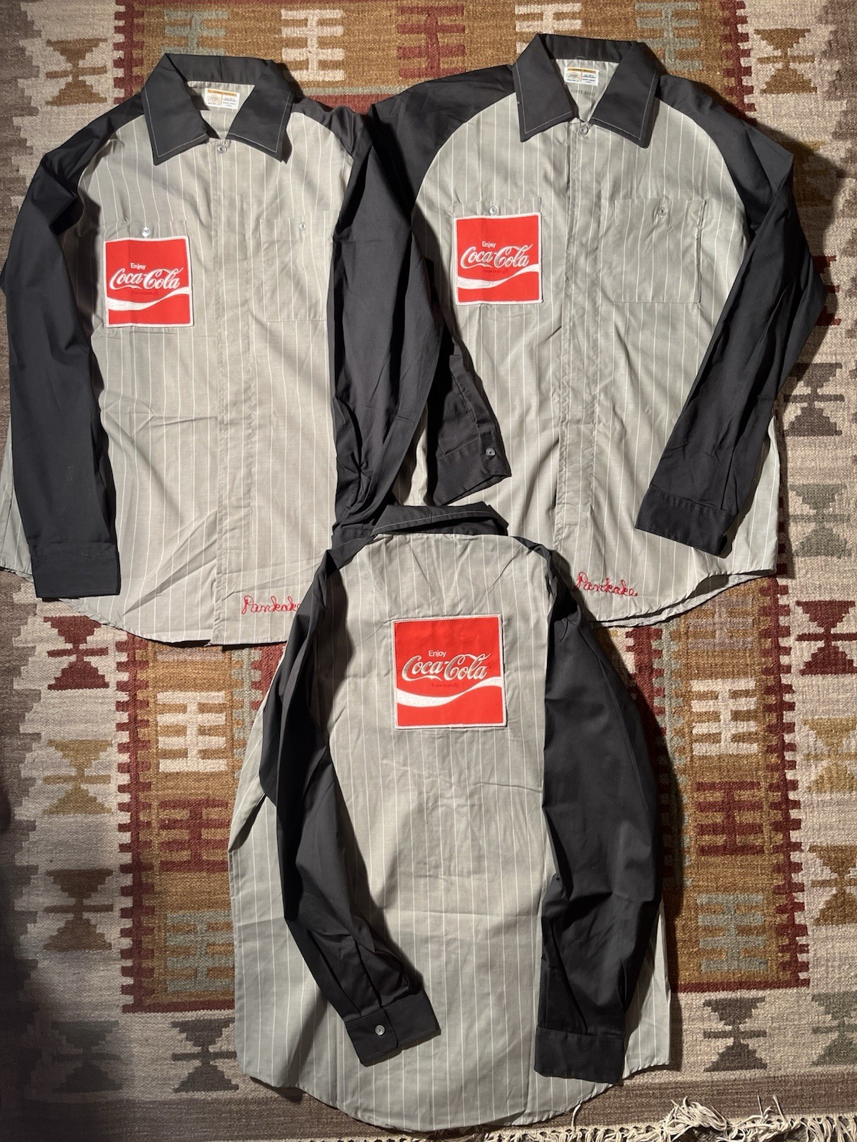Vintage 1970s Coca-Cola Work Shirt Uniform L/S Riverside Lot Of 3 Nice (16.5)